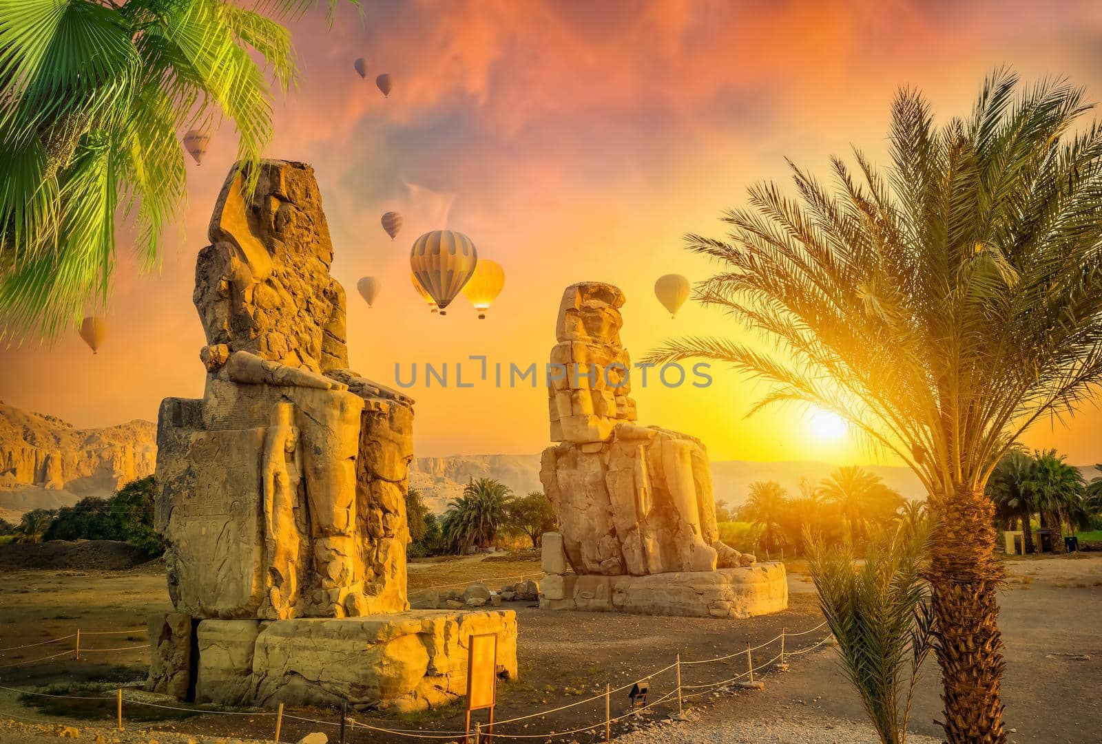 Colossi of Memnon - two massive stone statues of Pharaoh Amenhotep