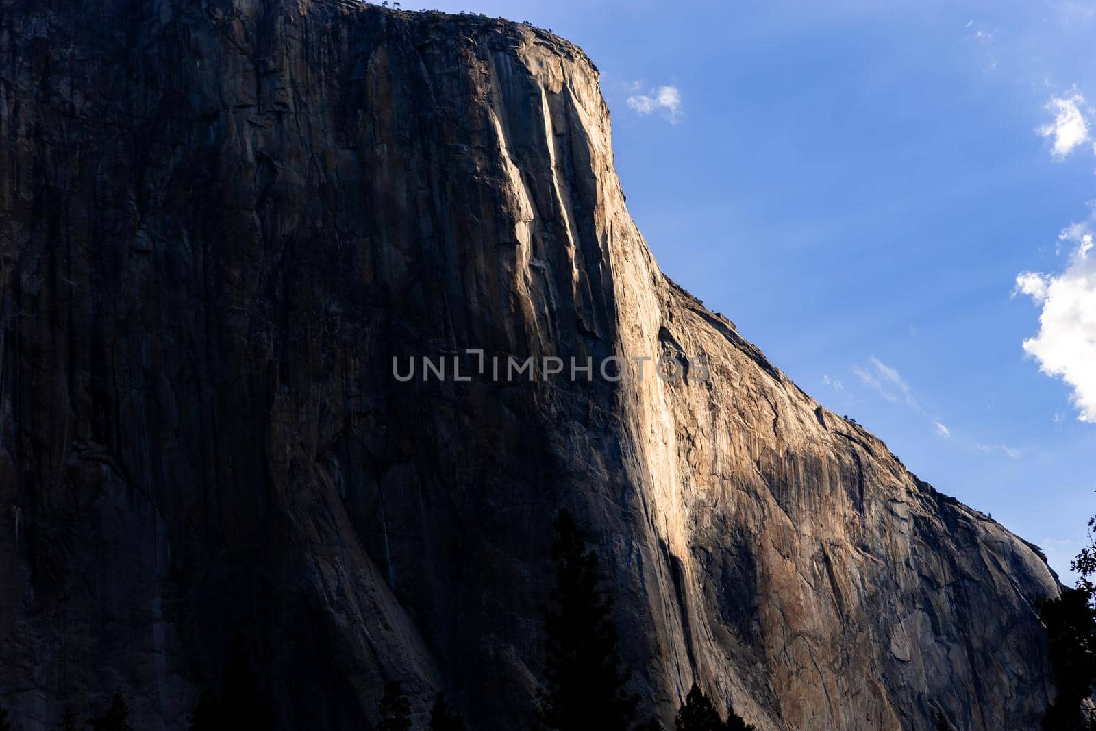 World famous rock climbing wall of El Capitan, Yosemite national park, California, usa