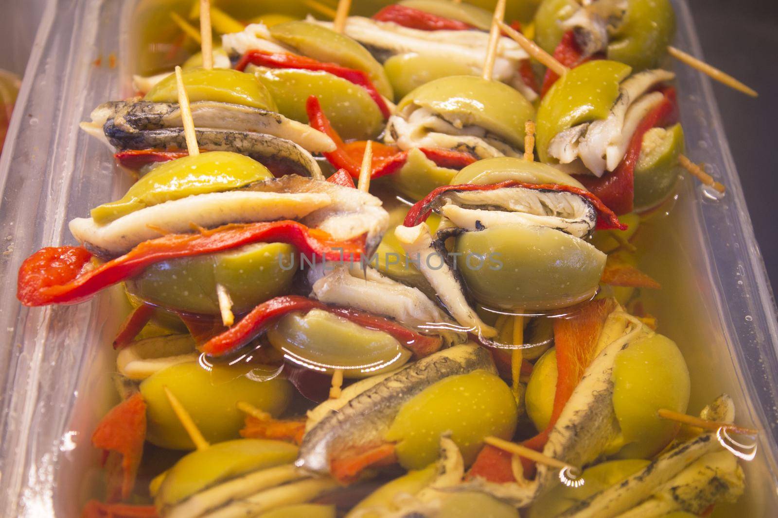 Olives stuffed with pepper and anchovy by GemaIbarra