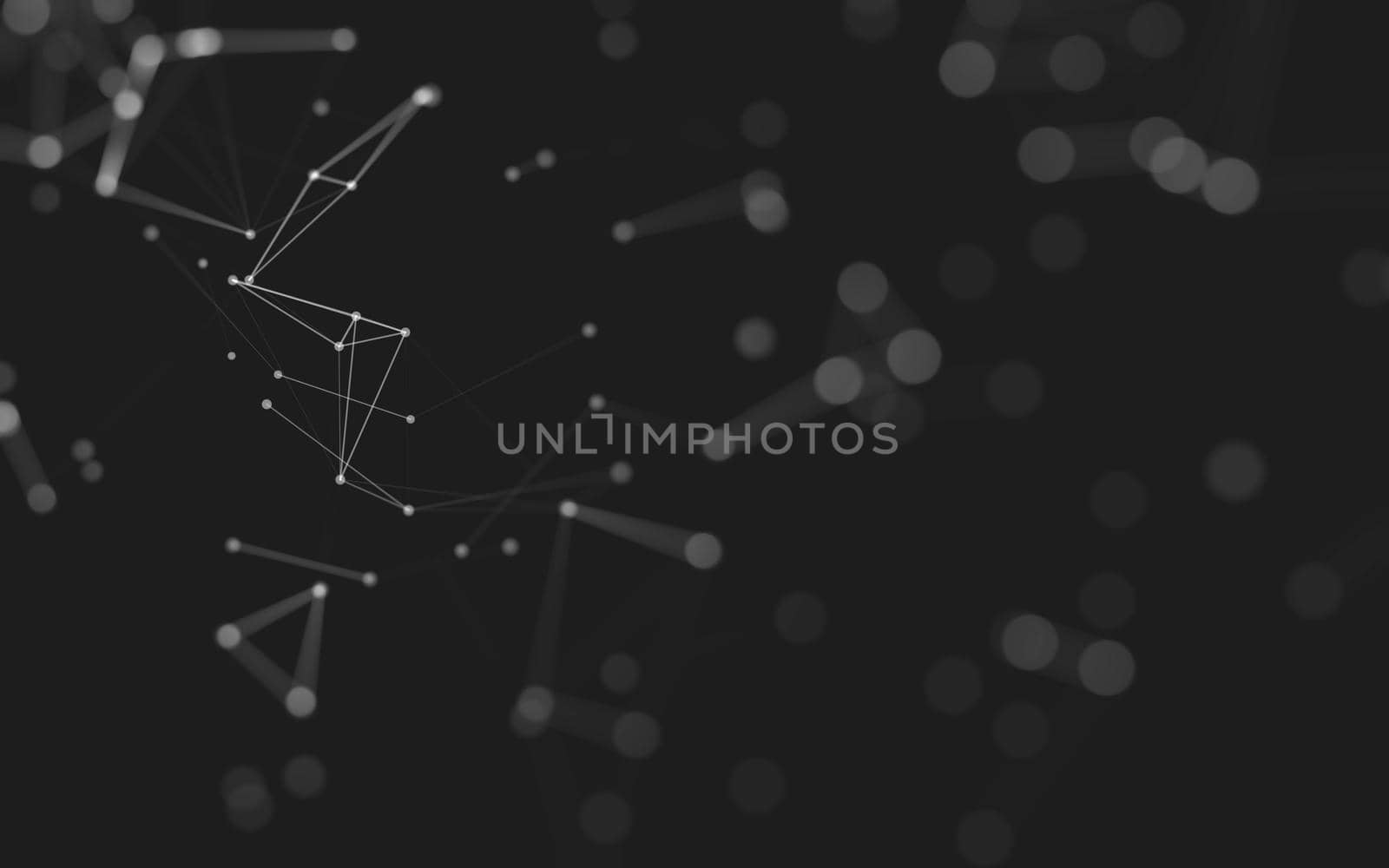 Abstract background. Molecules technology with polygonal shapes, connecting dots and lines. Connection structure. Big data visualization. 