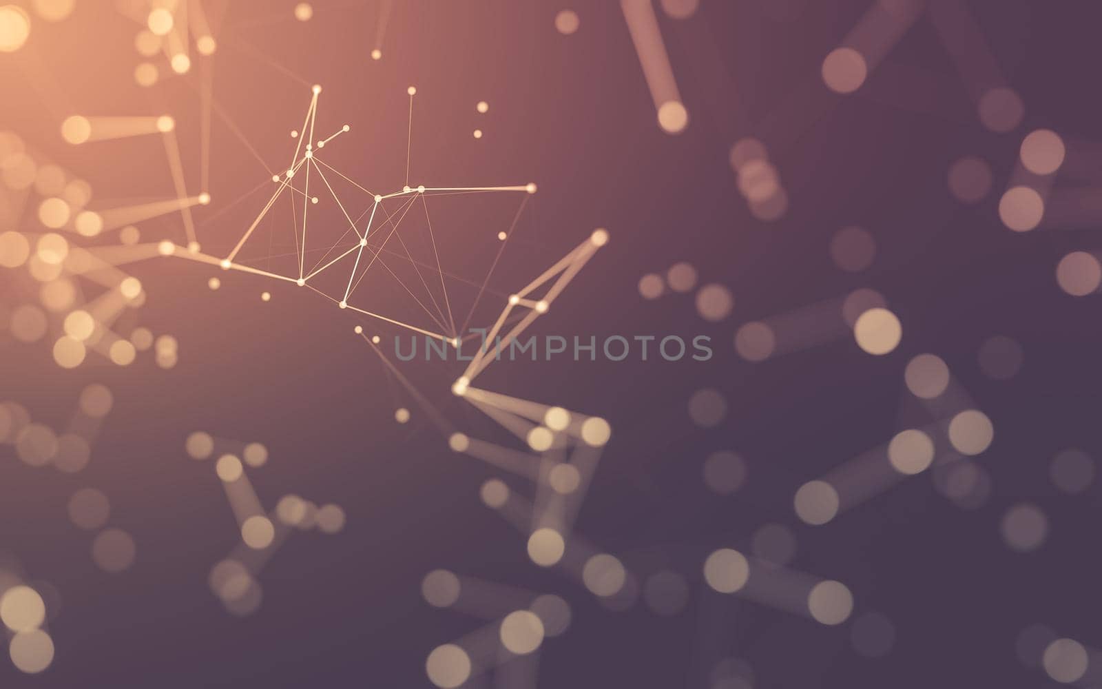 Abstract background. Molecules technology with polygonal shapes, connecting dots and lines. Connection structure. Big data visualization.