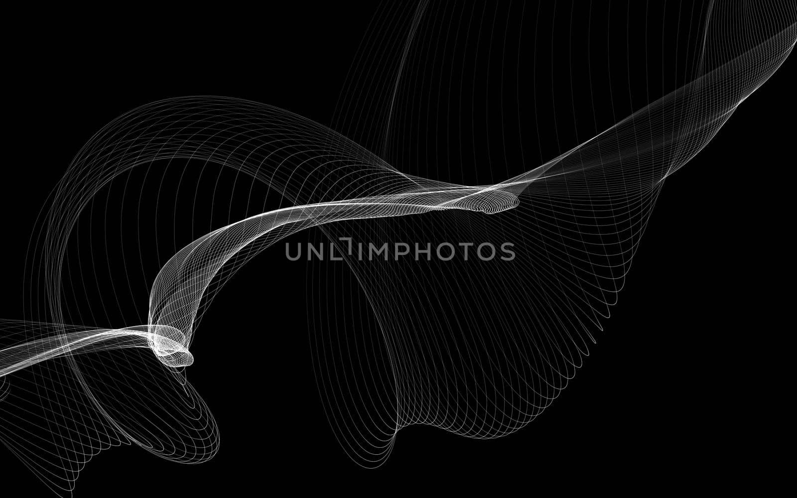 Dark abstract background with a glowing abstract waves by teerawit