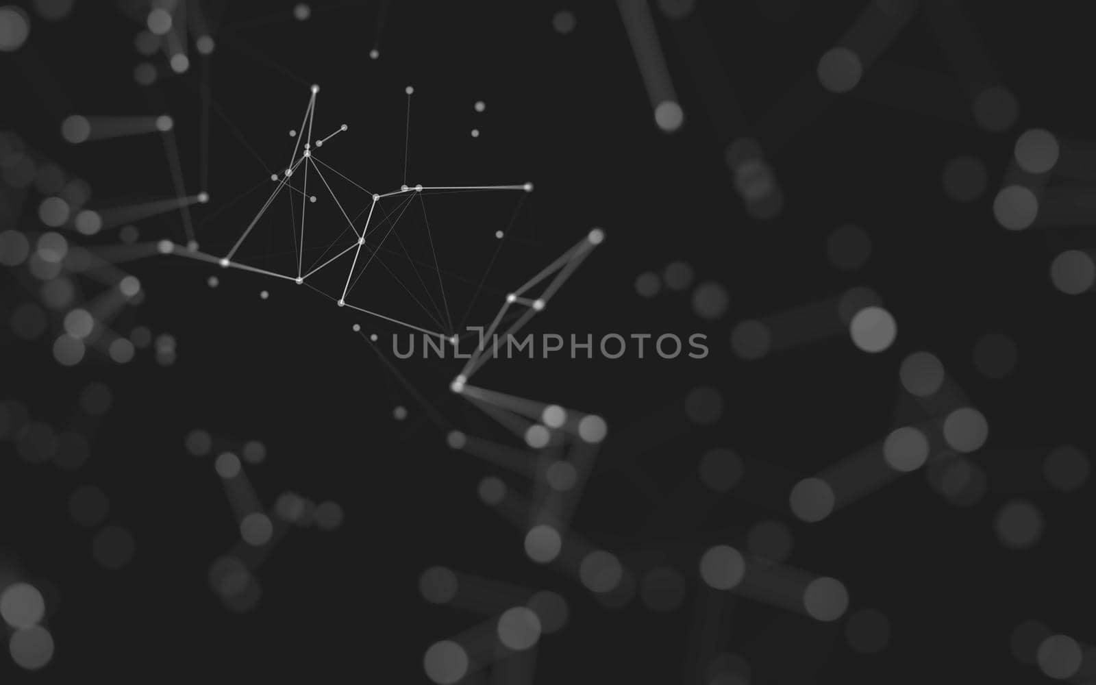 Abstract background. Molecules technology with polygonal shapes, connecting dots and lines. Connection structure. Big data visualization. 