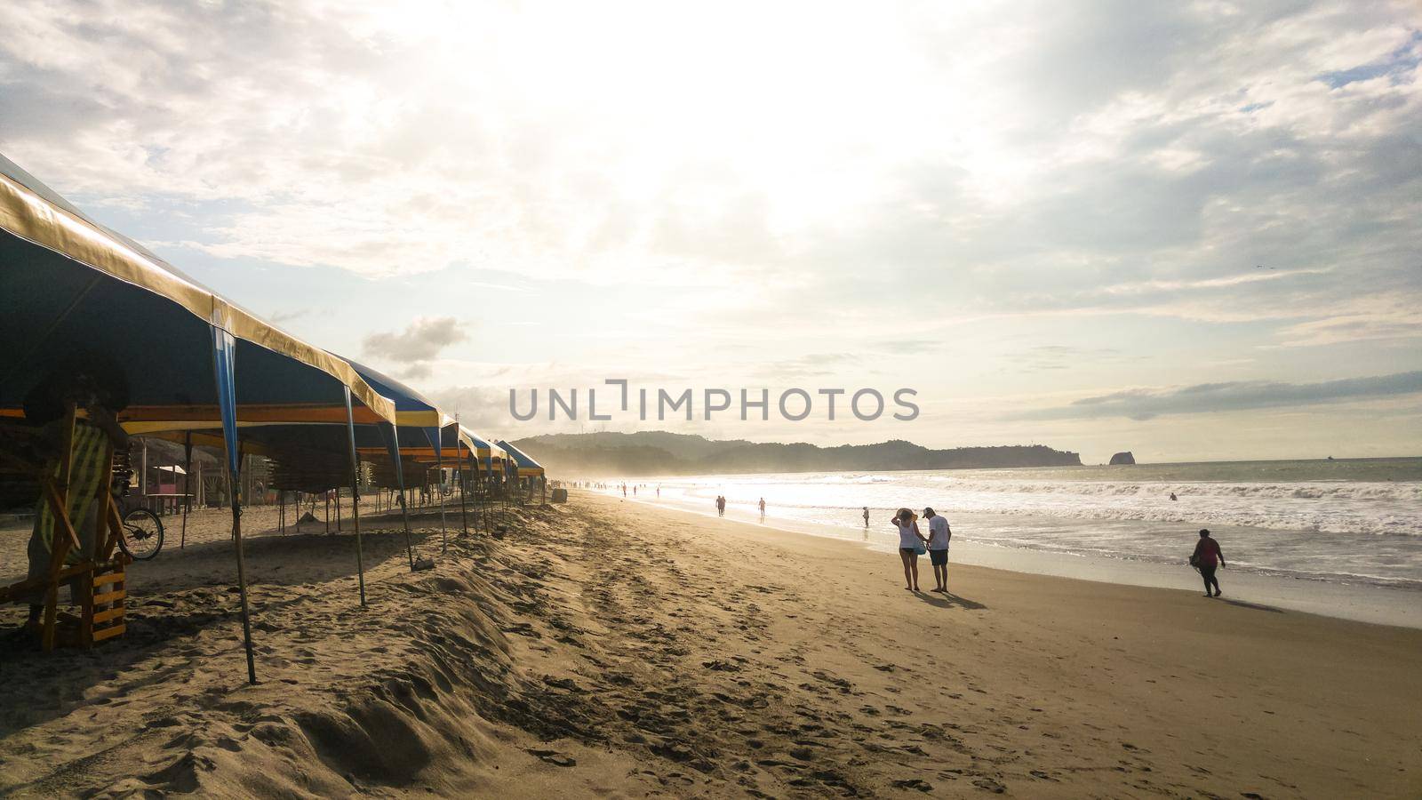 MONTANITA, ECUADOR - JANUARY 12, 2016 Beach in Montanita town Ecuador