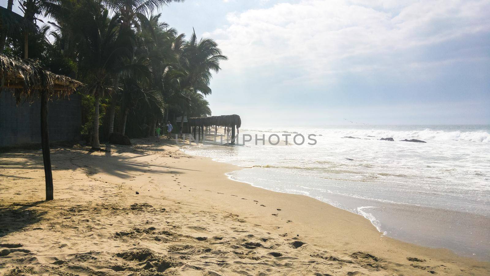 Mancora beaches one summer morning, located in northwestern Peru.