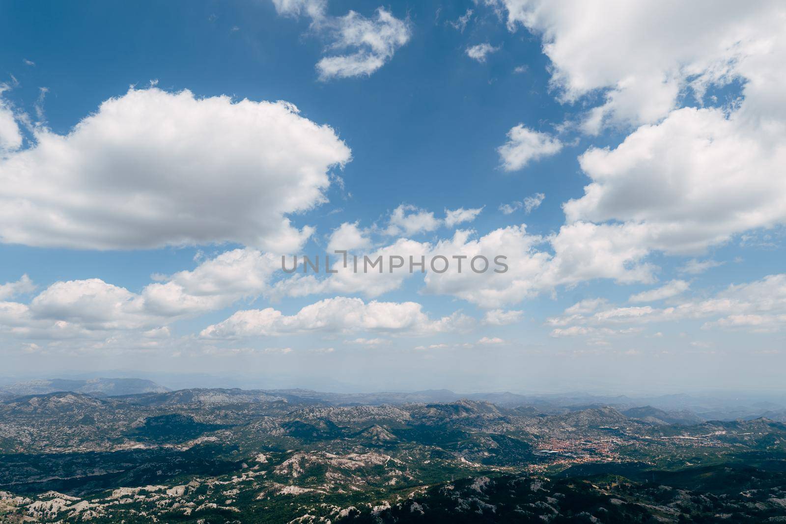 Mountain panorama from the top of Mount Lovcen. Montenegro. High quality photo