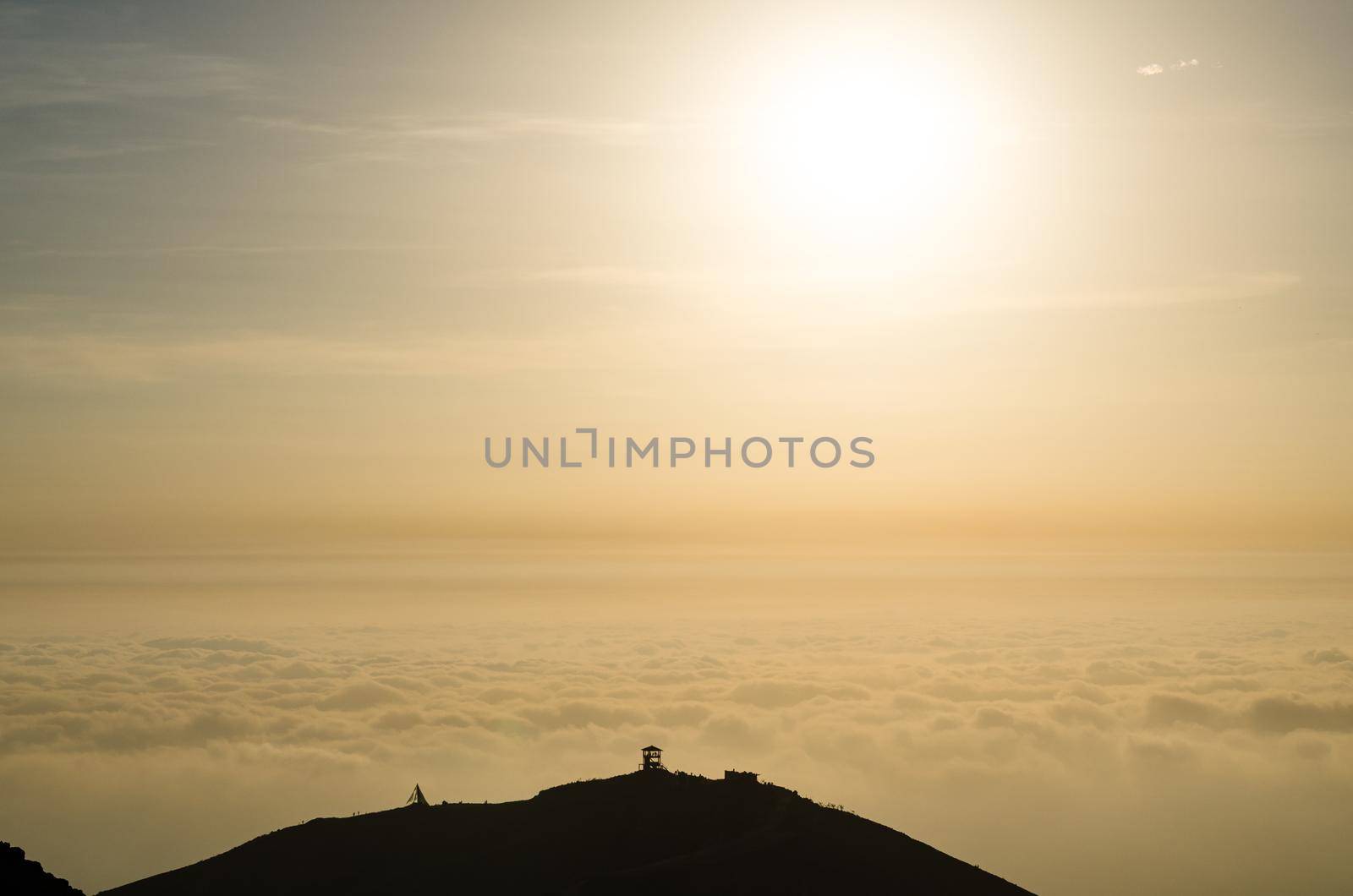 Beautiful sunset view from Apu Siqay, located in Villa Maria - Lima - Peru