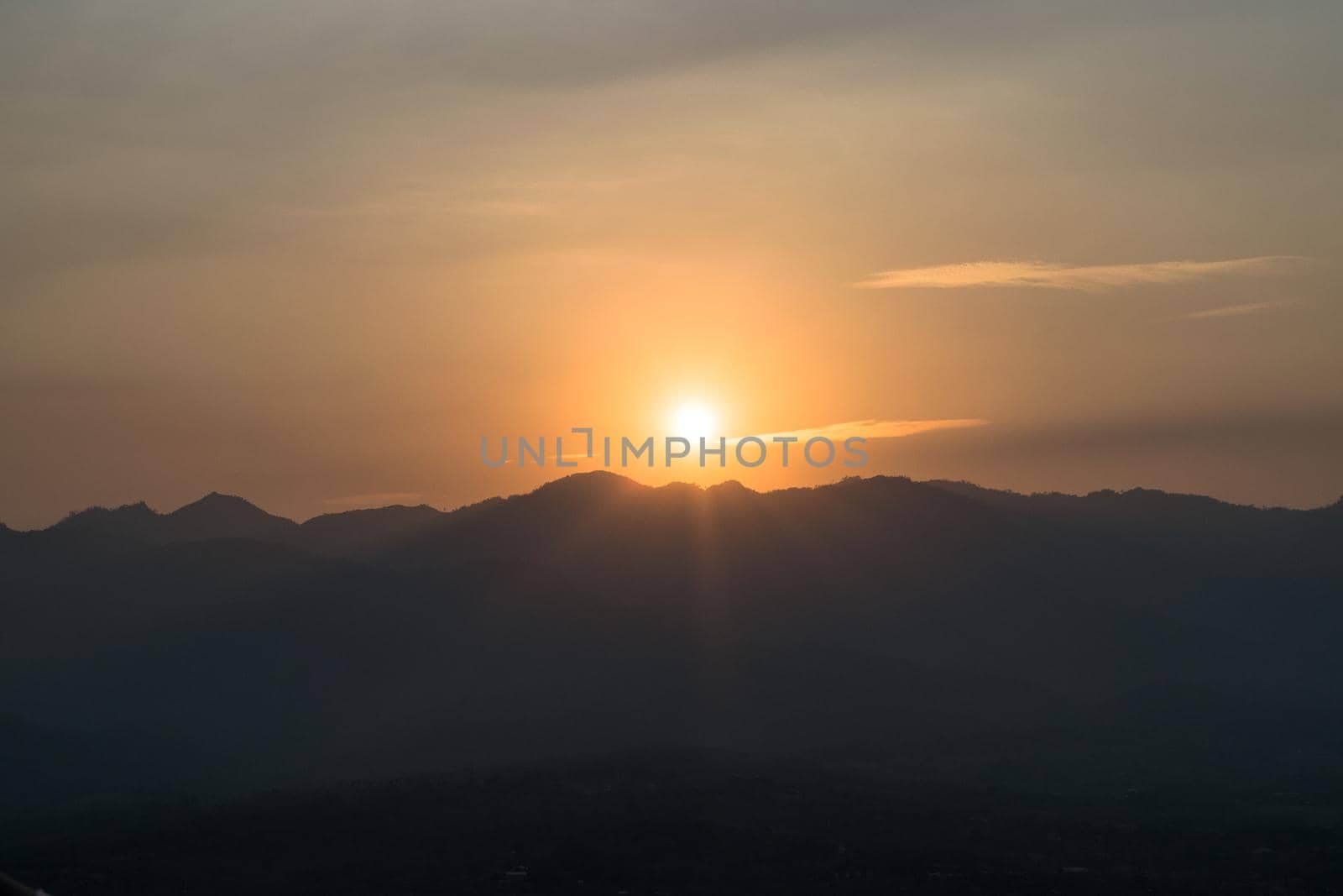 A beautiful sunset panorama at Pai Canyon - Kong Lan , Mae Hong Son, Northern Thailand