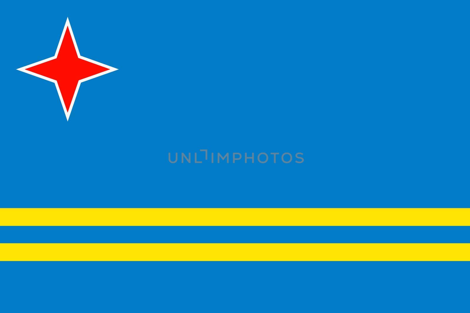 A Aruba Flag background illustration larkspur blue white stripes yellow four point star