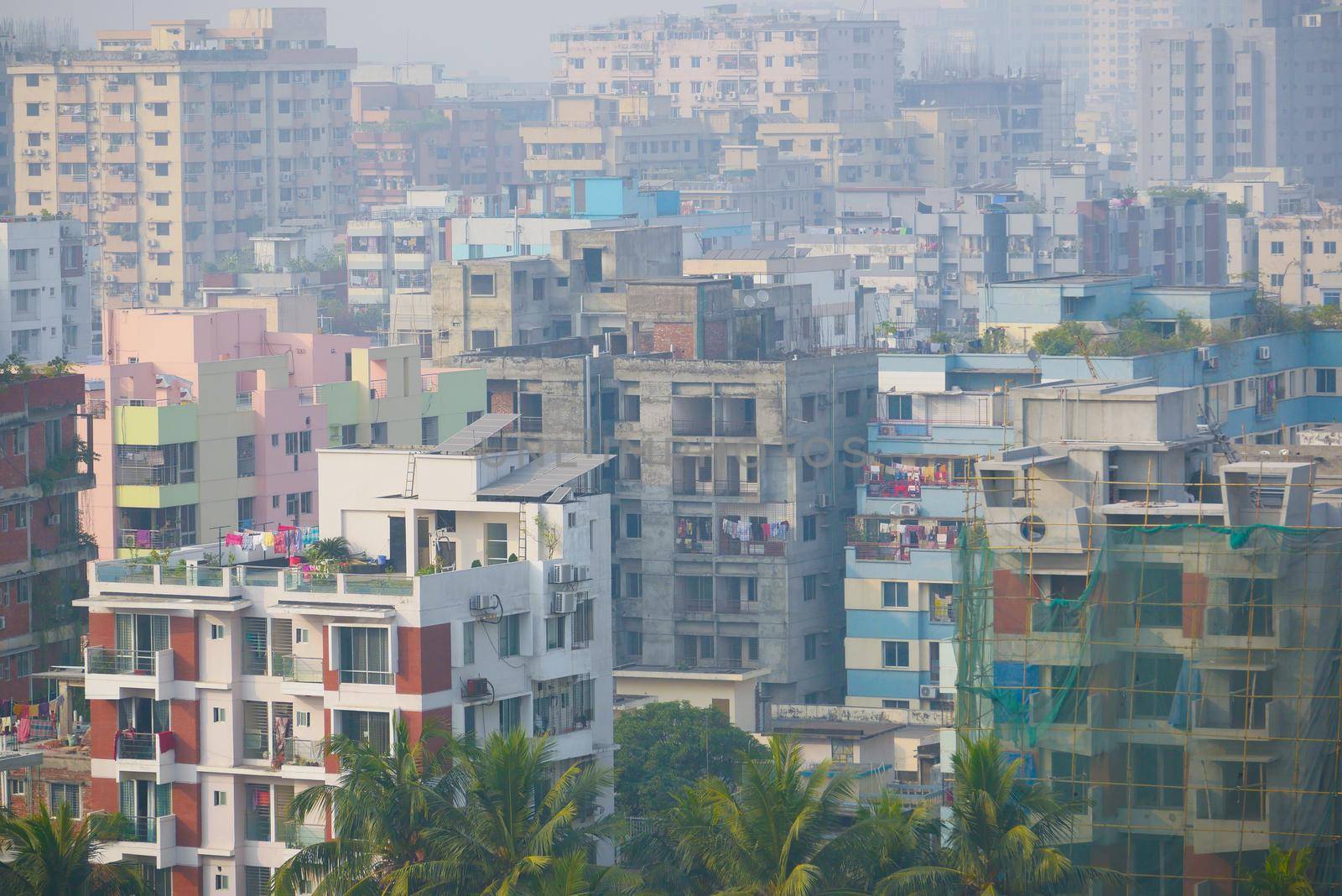 dhaka city buildings at sunny day .