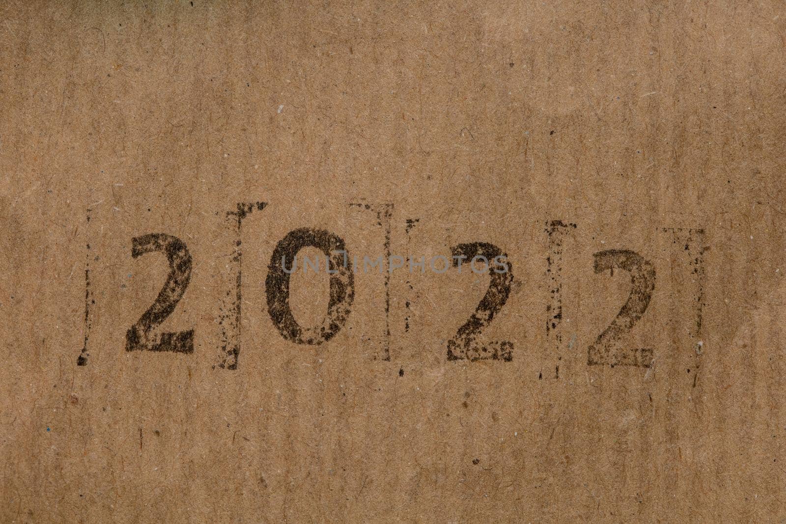 craft paper with year 2022 printed by stamp by Chechotkin