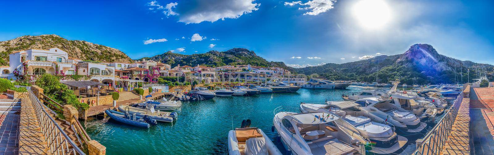 The scenic harbor of Poltu Quatu, Costa Smeralda, Sardinia, Italy by marcorubino