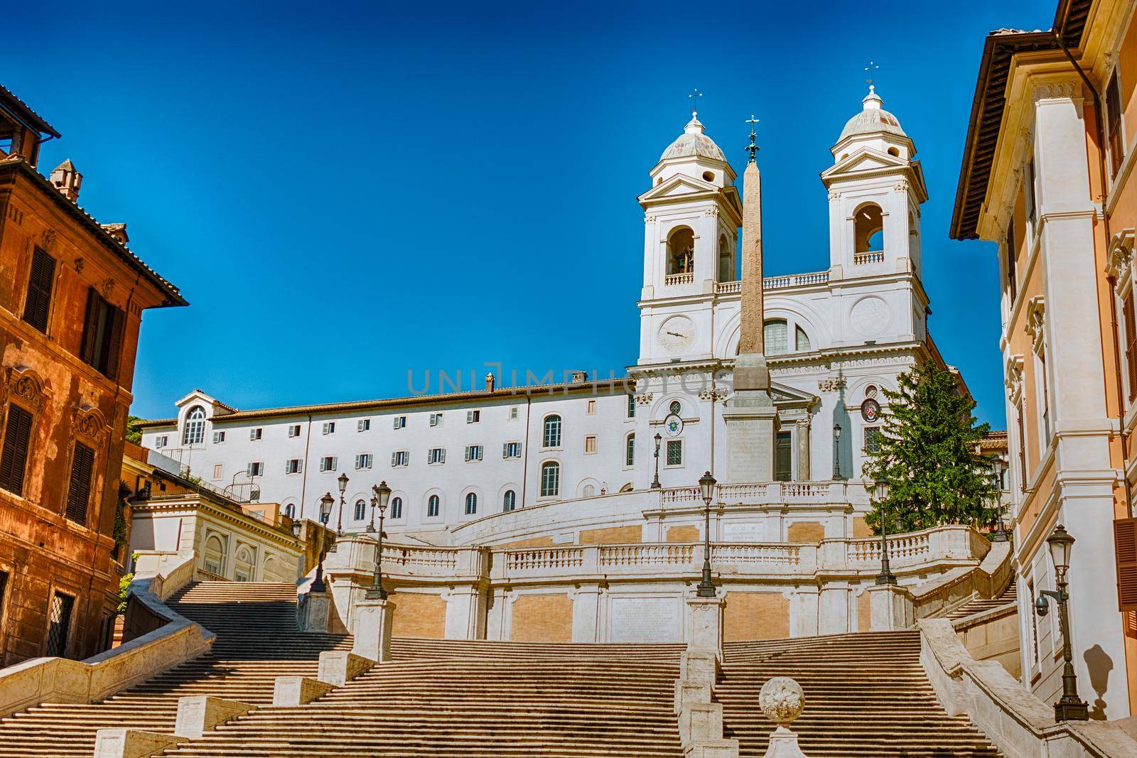 Church of Trinita dei Monti, iconic landmark in Rome, Italy by marcorubino