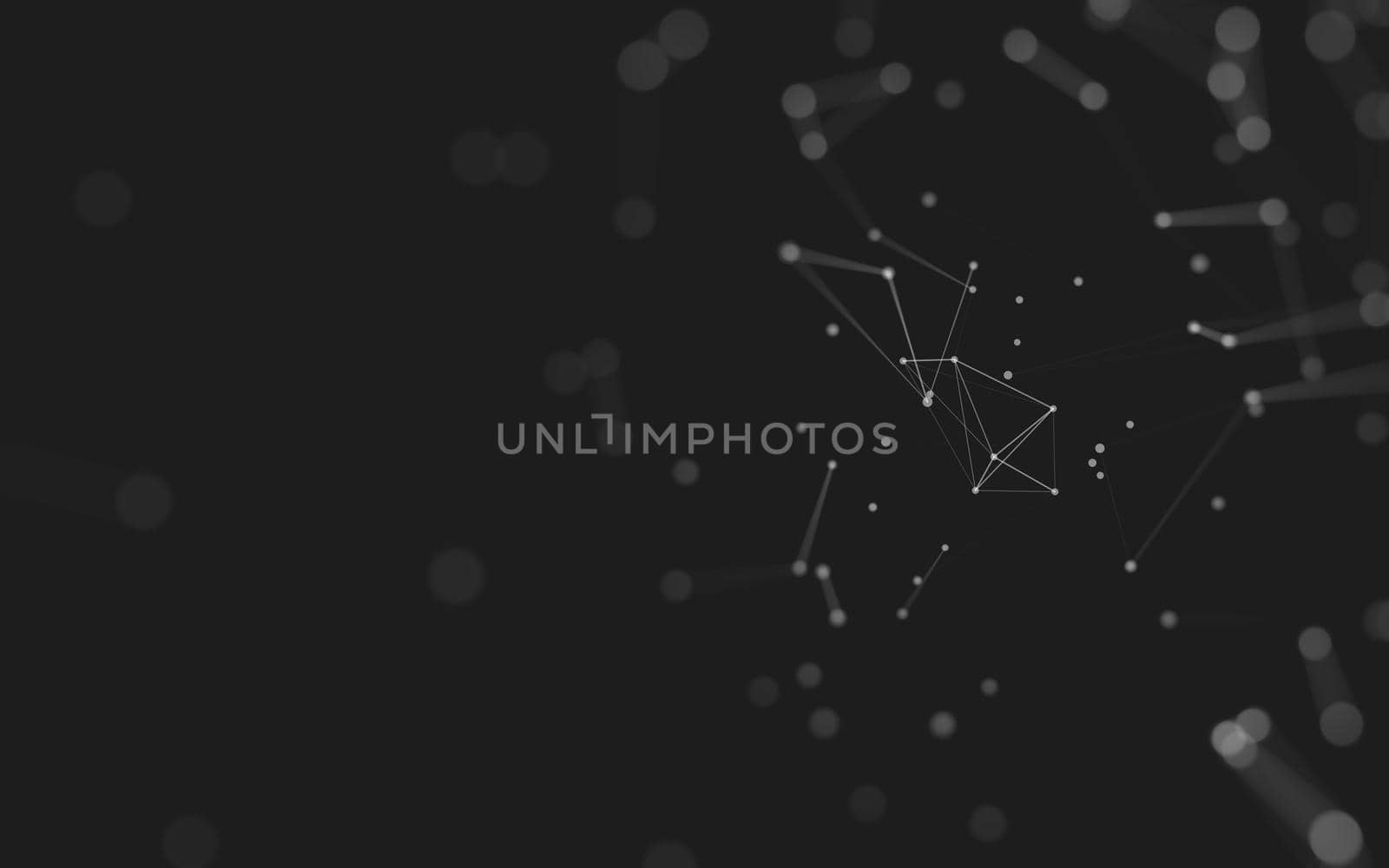 Abstract background. Molecules technology with polygonal shapes, connecting dots and lines. Connection structure. Big data visualization. 