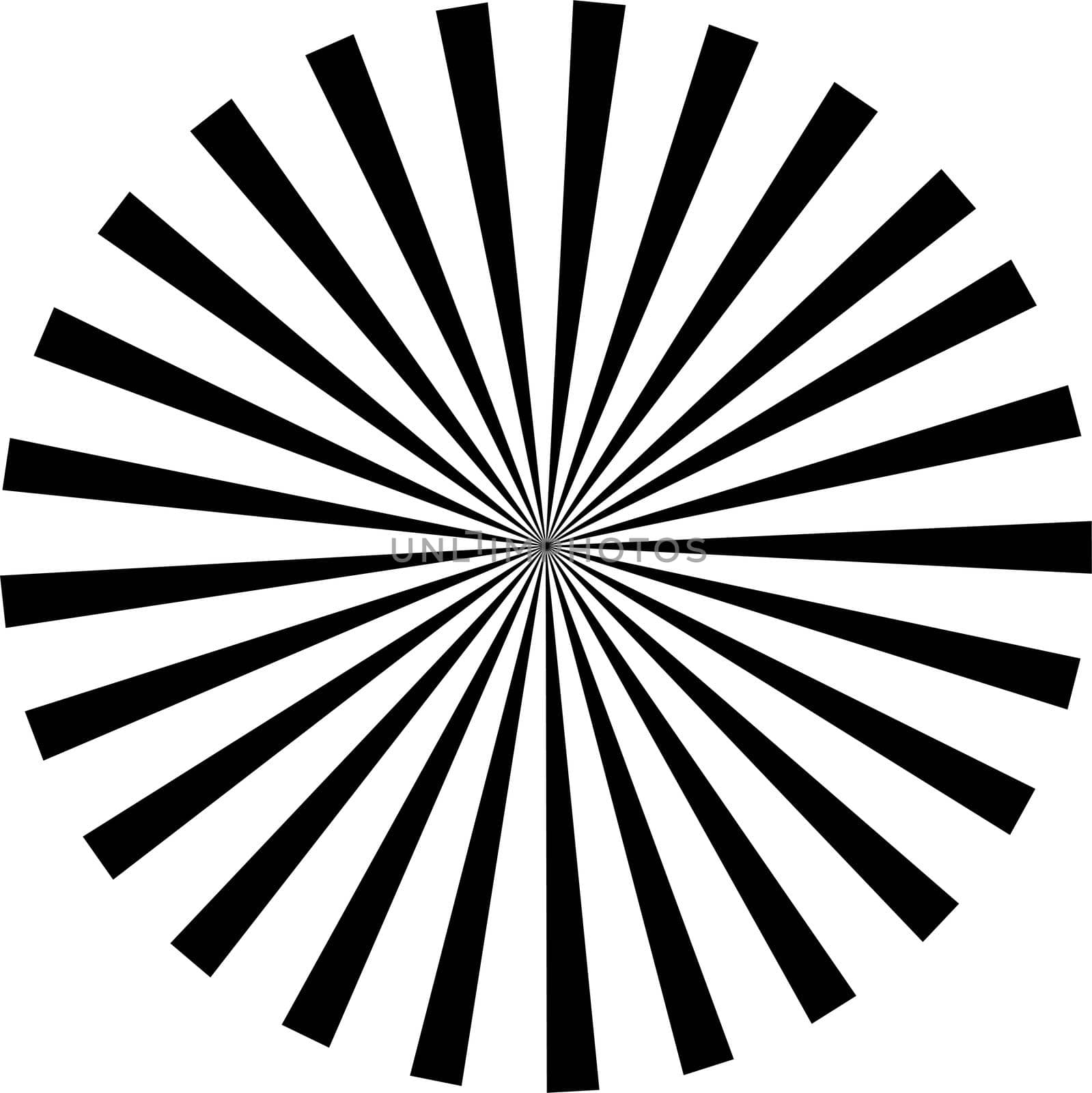Abstract background in black and white stripes in the form of a circle
