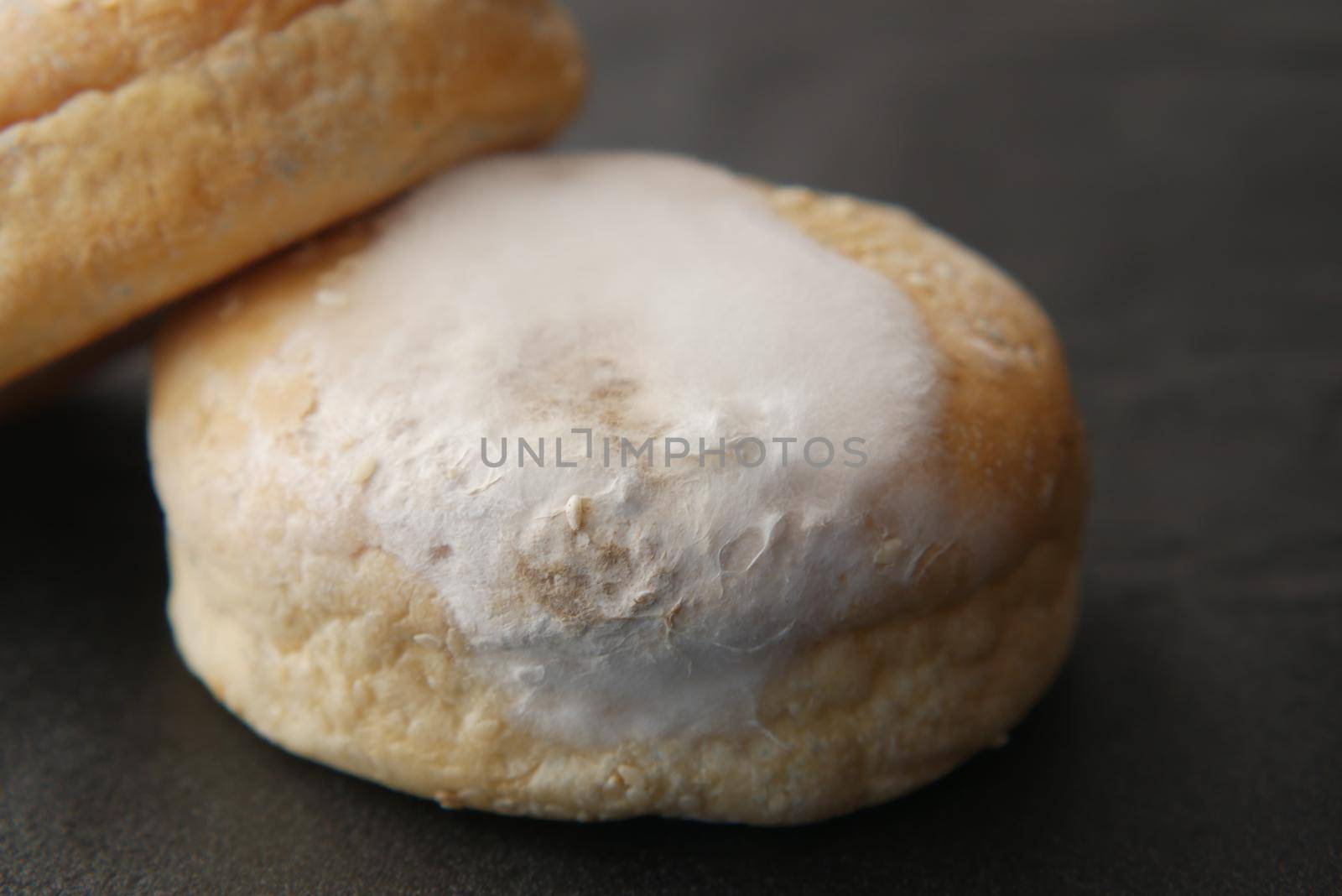 brown bread with mildew. Spoiled products,