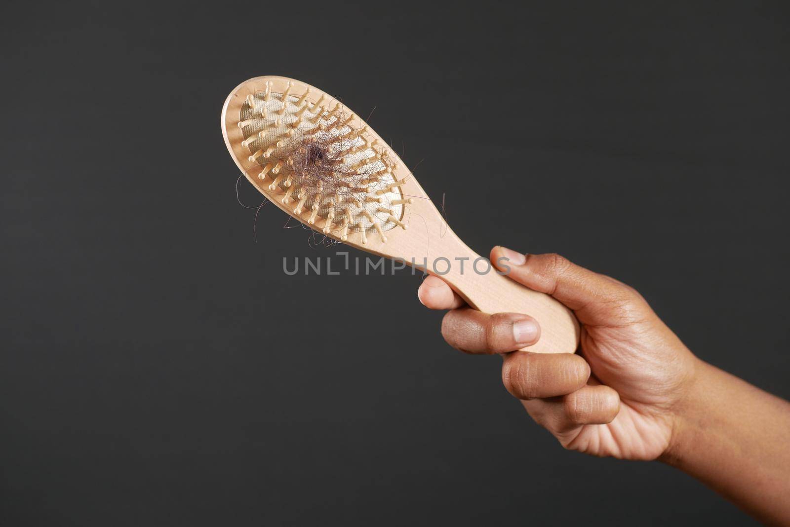 a brush with lost hair
