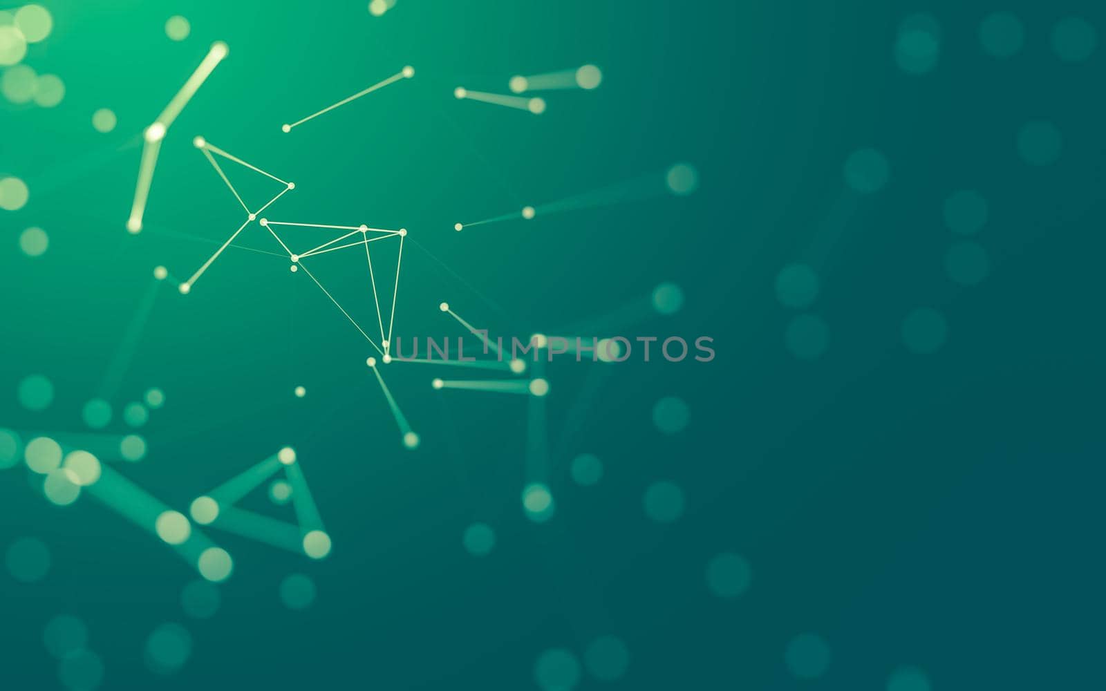 Abstract background. Molecules technology with polygonal shapes, connecting dots and lines. Connection structure. Big data visualization.  by teerawit