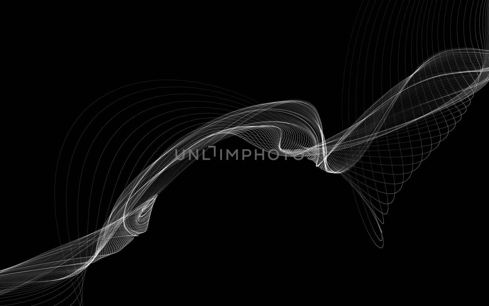 Dark abstract background with a glowing abstract waves, abstract background