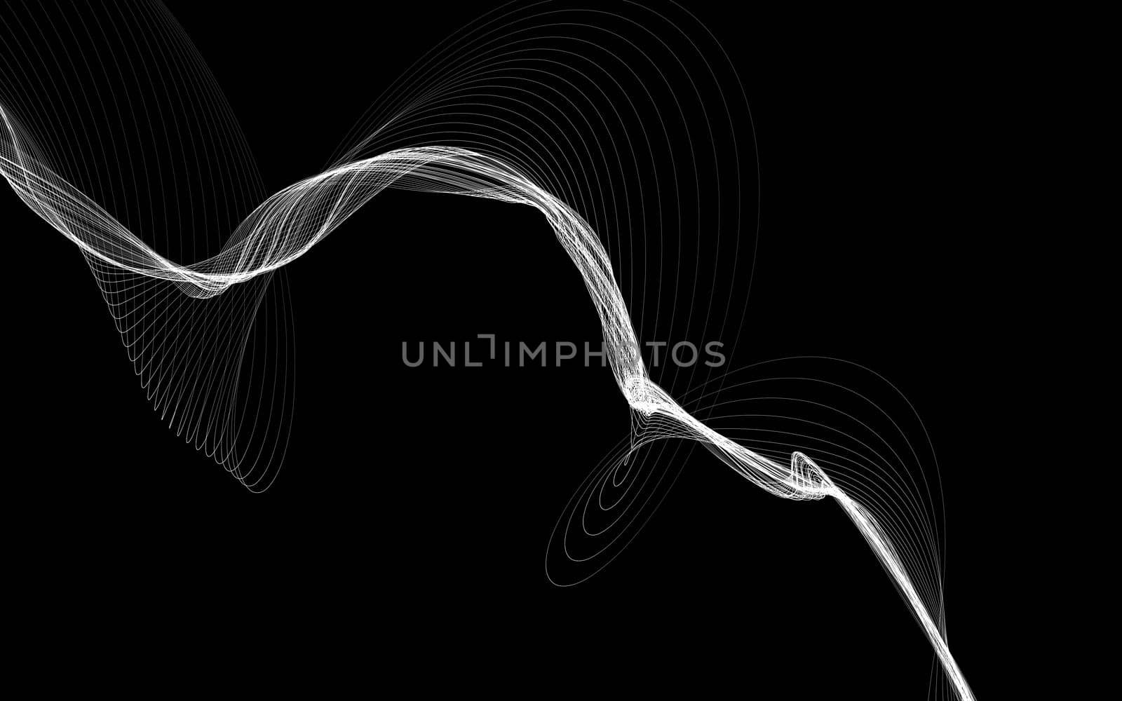 Dark abstract background with a glowing abstract waves, abstract background