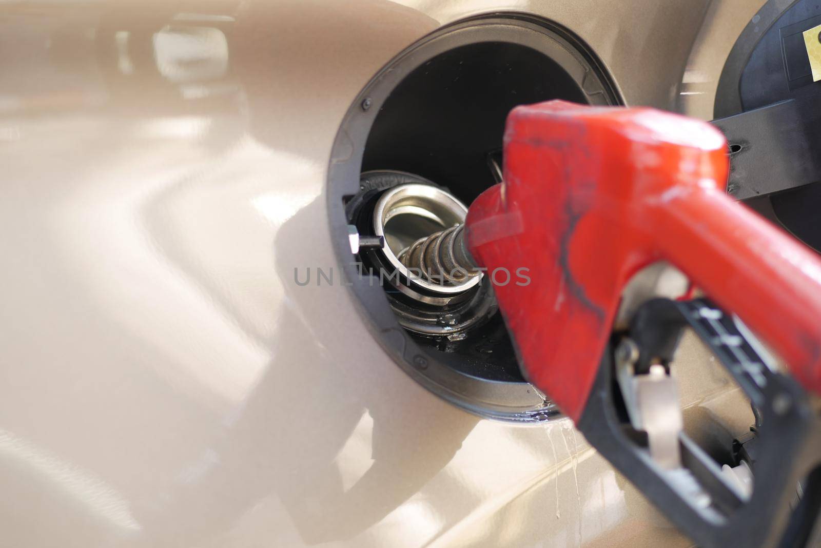 car refueling at the gas station,.
