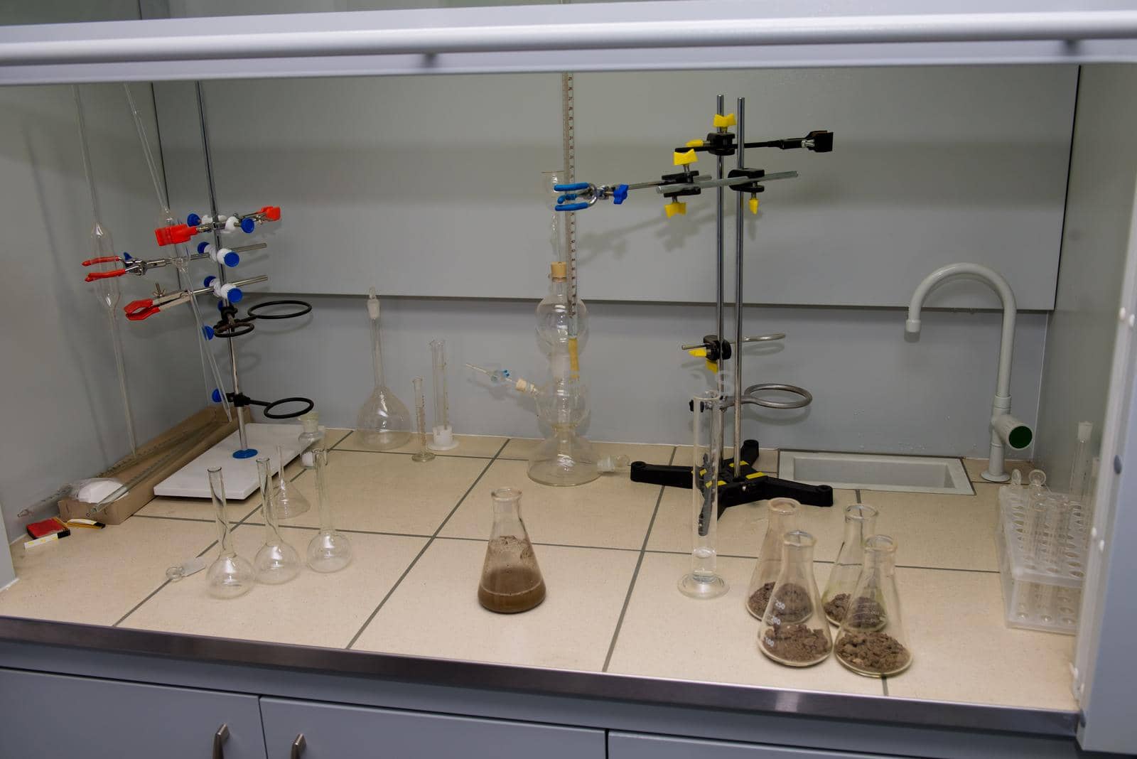 Equipment in a chemical laboratory.