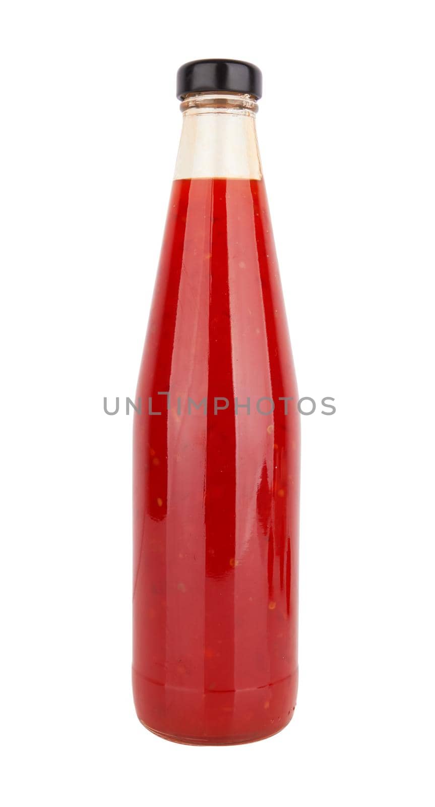 Bottle of tomato sauce isolated on a white background