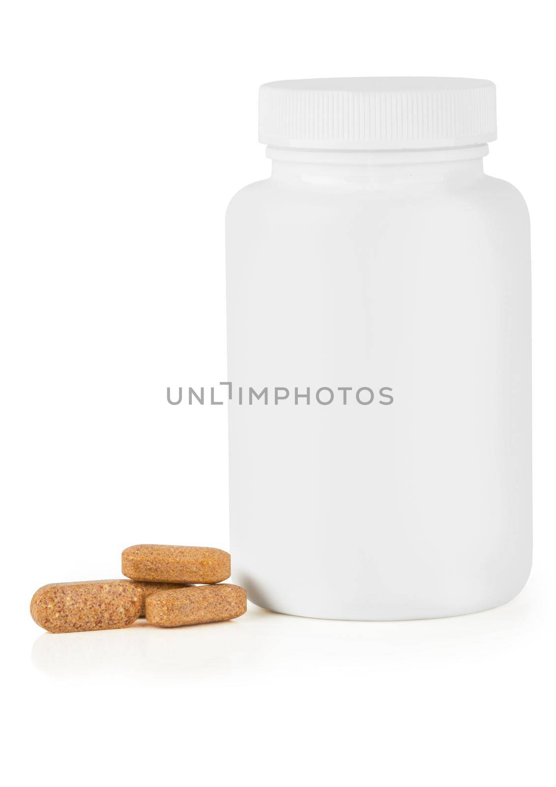 Pills vitamins on white by pioneer111