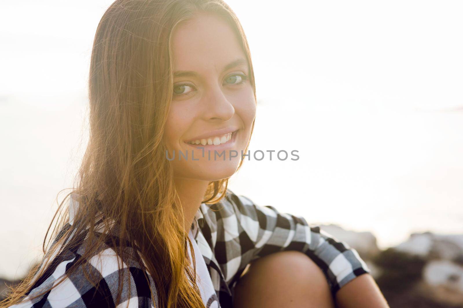 Outdoor portrait of a beautiful young woman