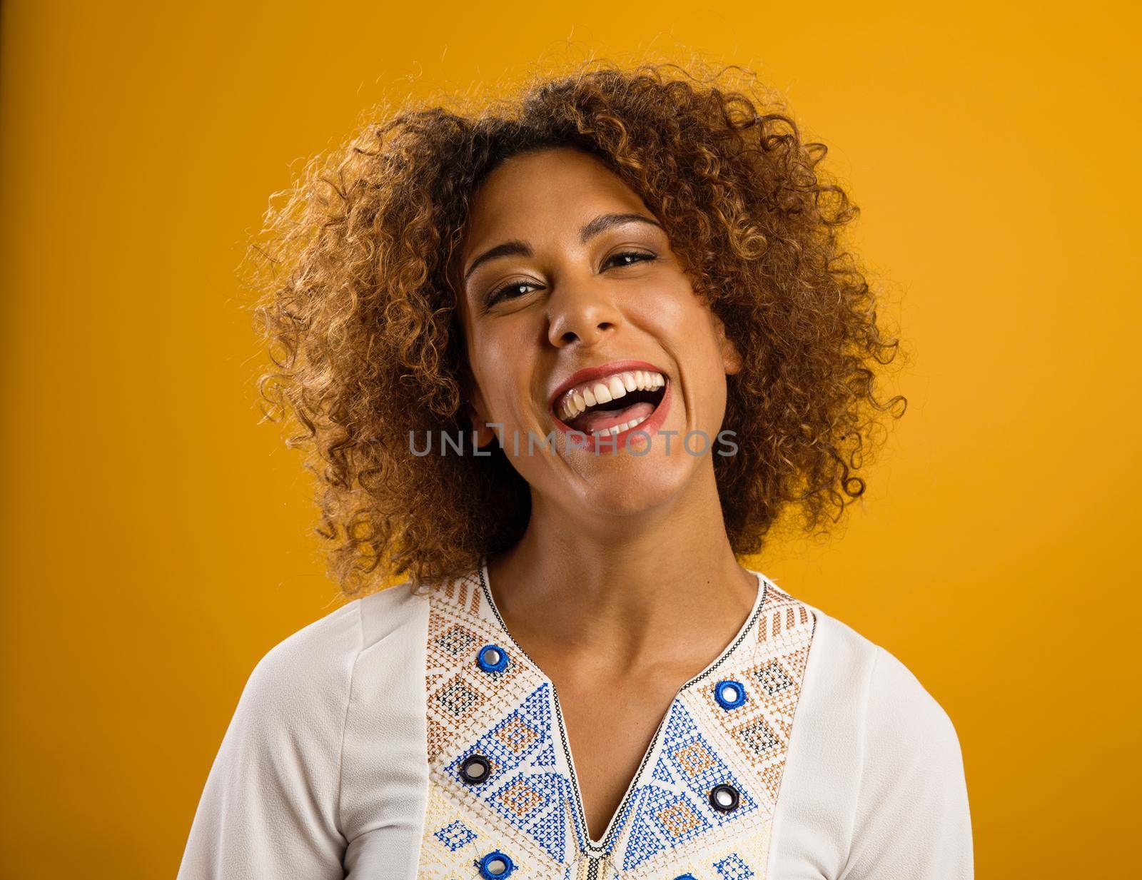 Portrait of a beautiful African American woman smiling 
