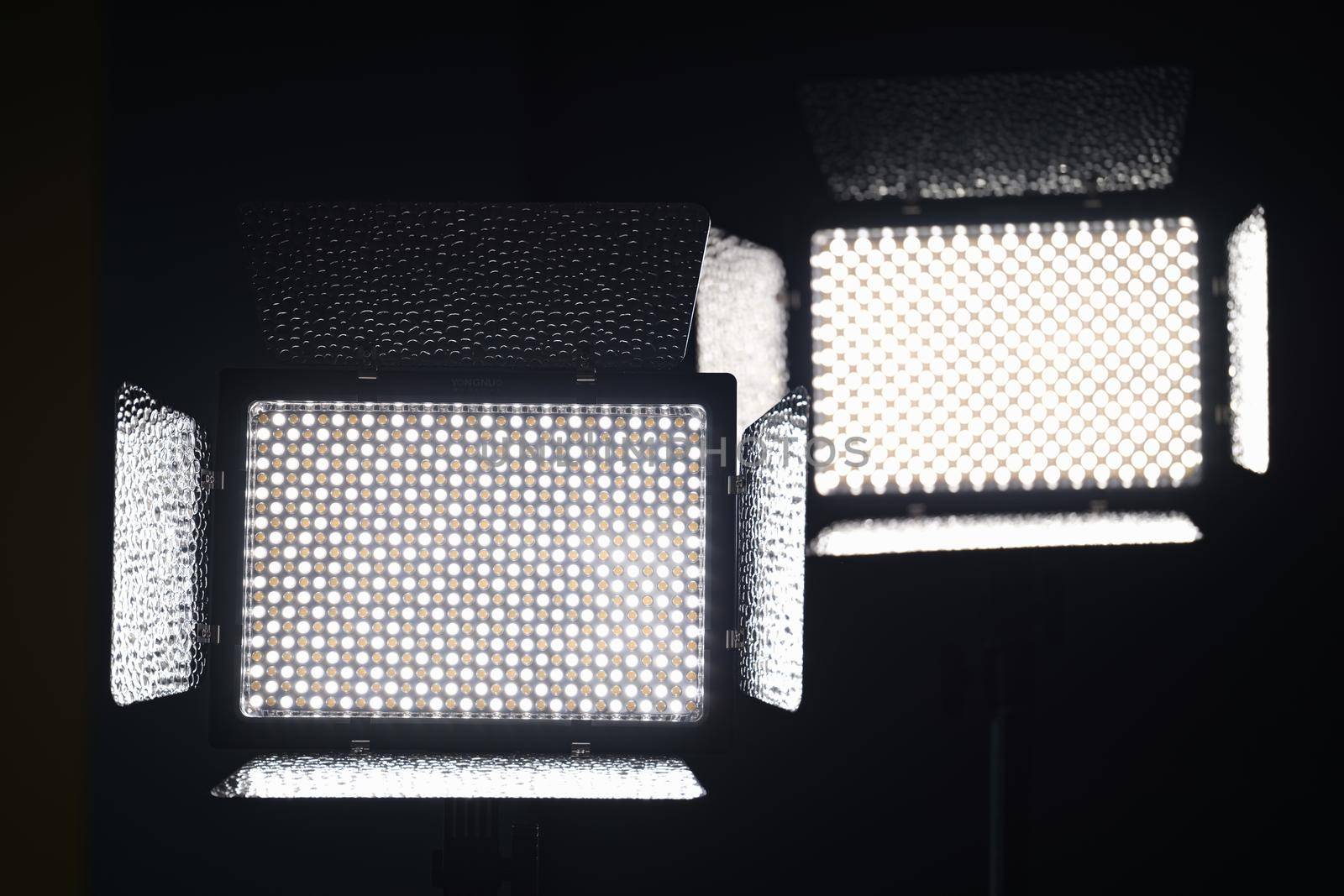 Two luminous LED panels for photography, close-up by kuprevich