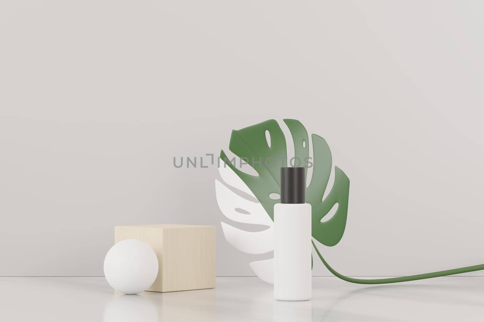 3d render of blank cosmetics skincare product or packaging for mock up. Beauty soap and spa concept. Lotion oil moisture for skin health. Premium and luxury design for branding.