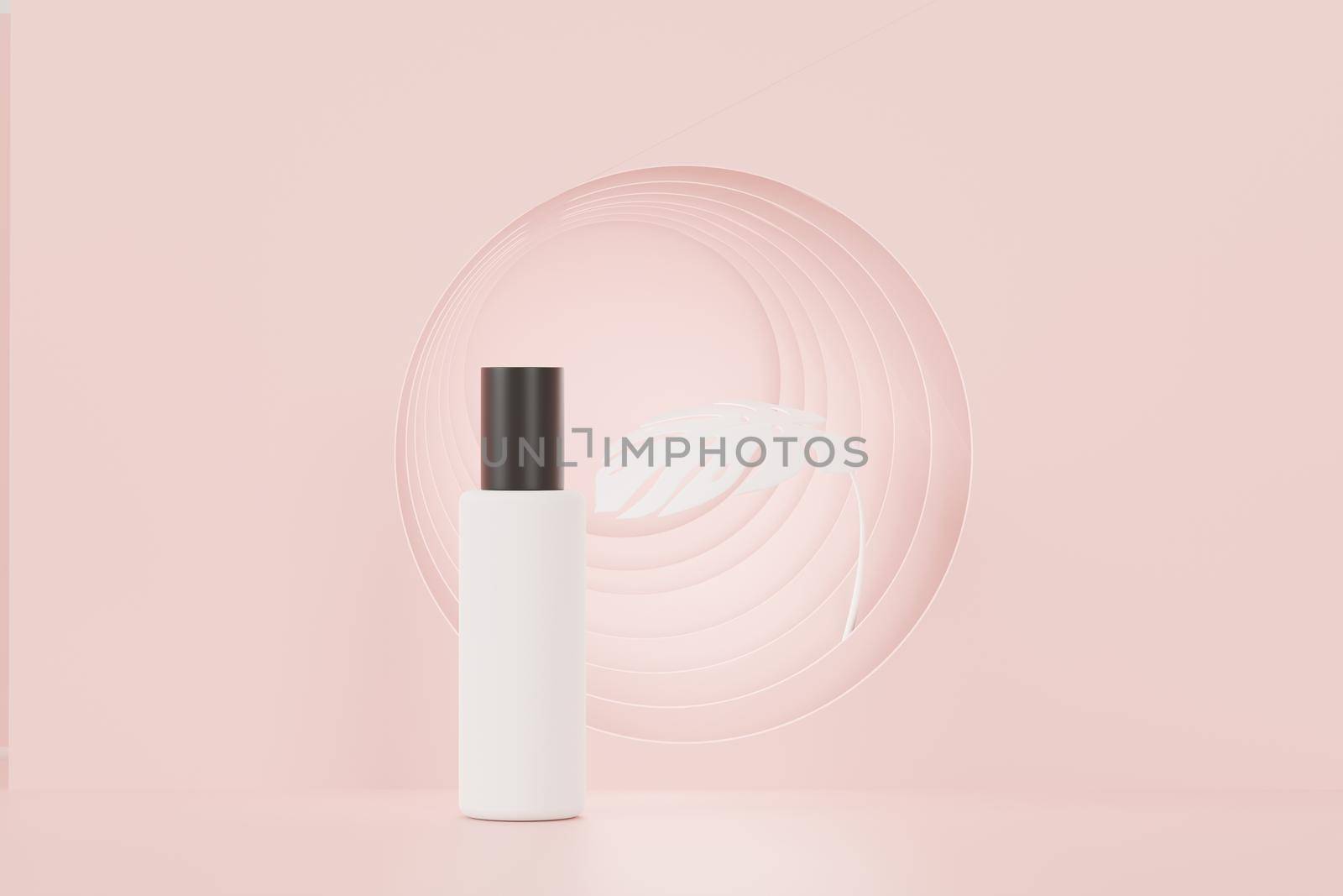 3d render of blank cosmetics skincare product or packaging for mock up. Beauty soap and spa concept. Lotion oil moisture for skin health. Premium and luxury design for branding.