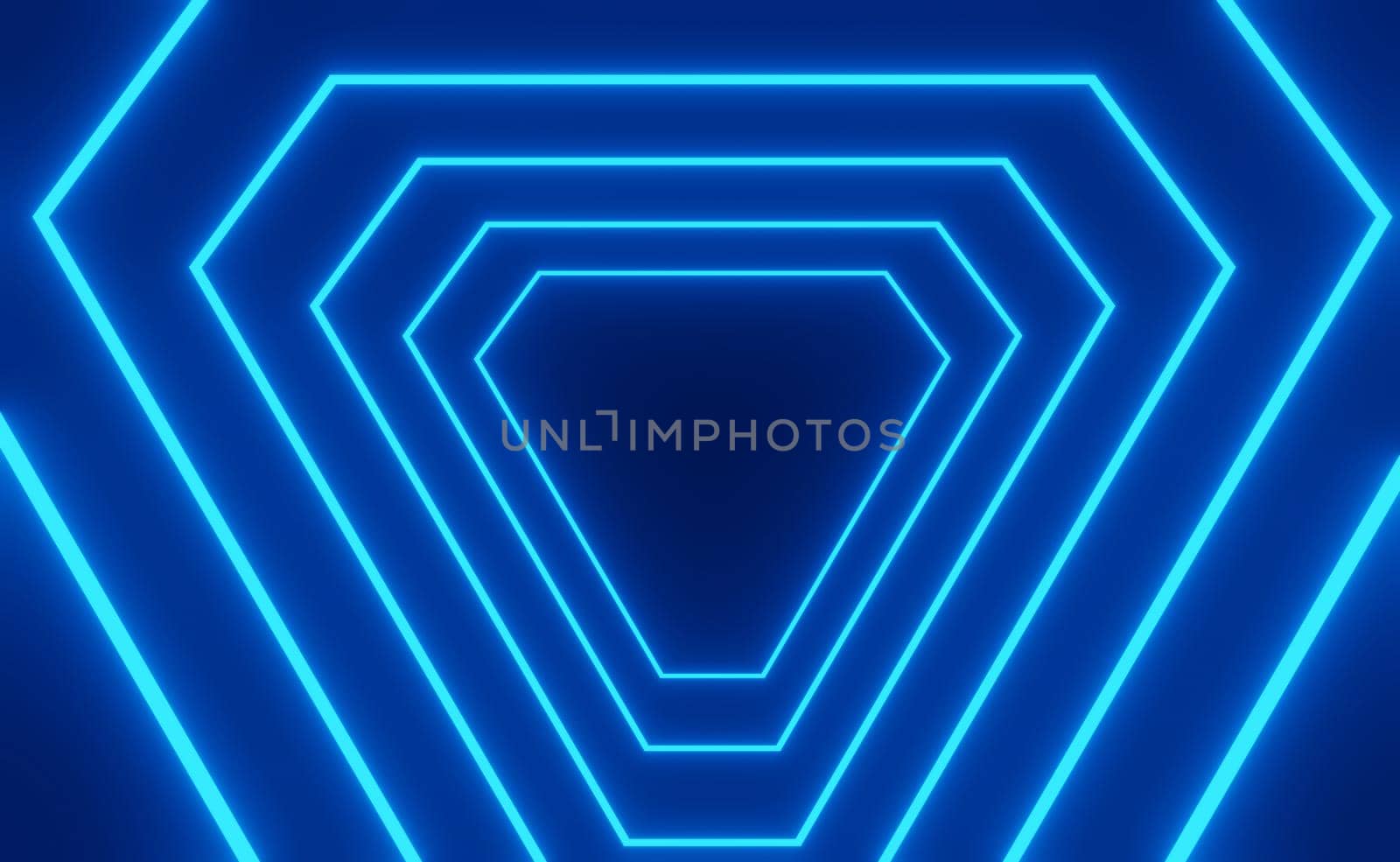 3d render of RGB neon light on darkness background. Abstract Laser lines show at night. Ultraviolet spectrum beam scene for mock up and web banner.