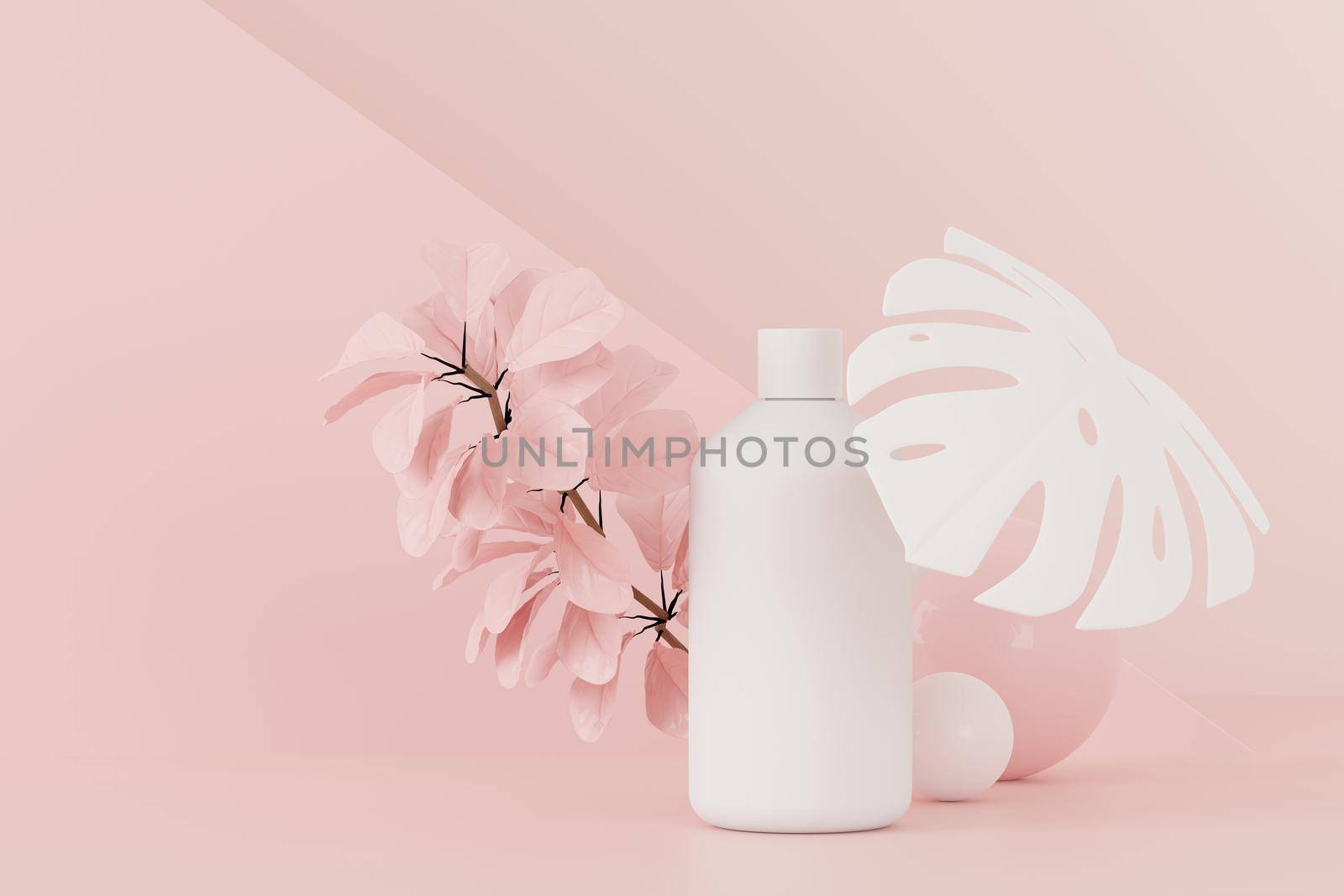 3d render of blank cosmetics skincare product or packaging for mock up. Beauty soap and spa concept. Lotion oil moisture for skin health. Premium and luxury design for branding.