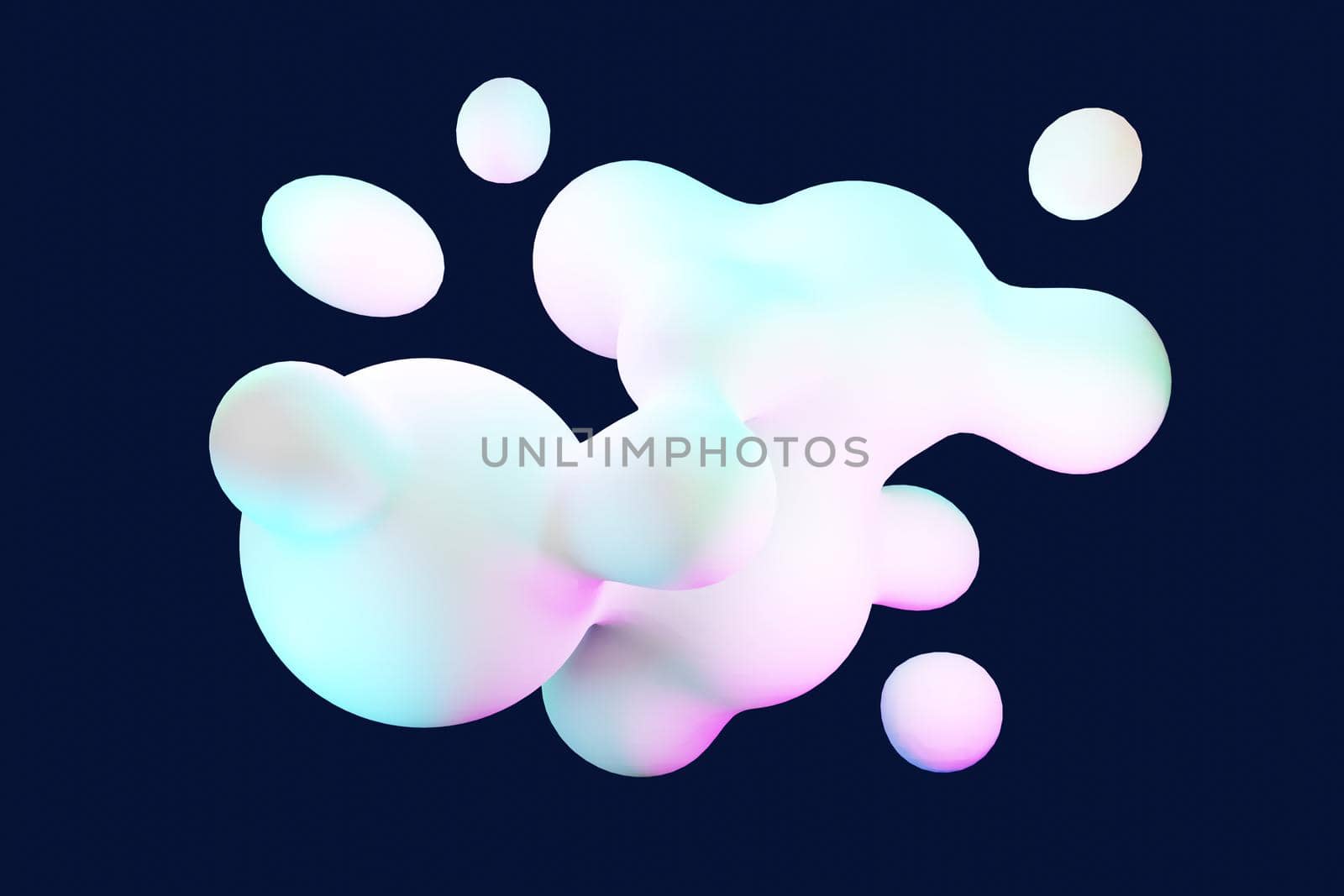 3d render of pastel ball, soaps bubbles, blobs that floating on the air isolated on pastel background. Abstract scene. by tanatpon13p