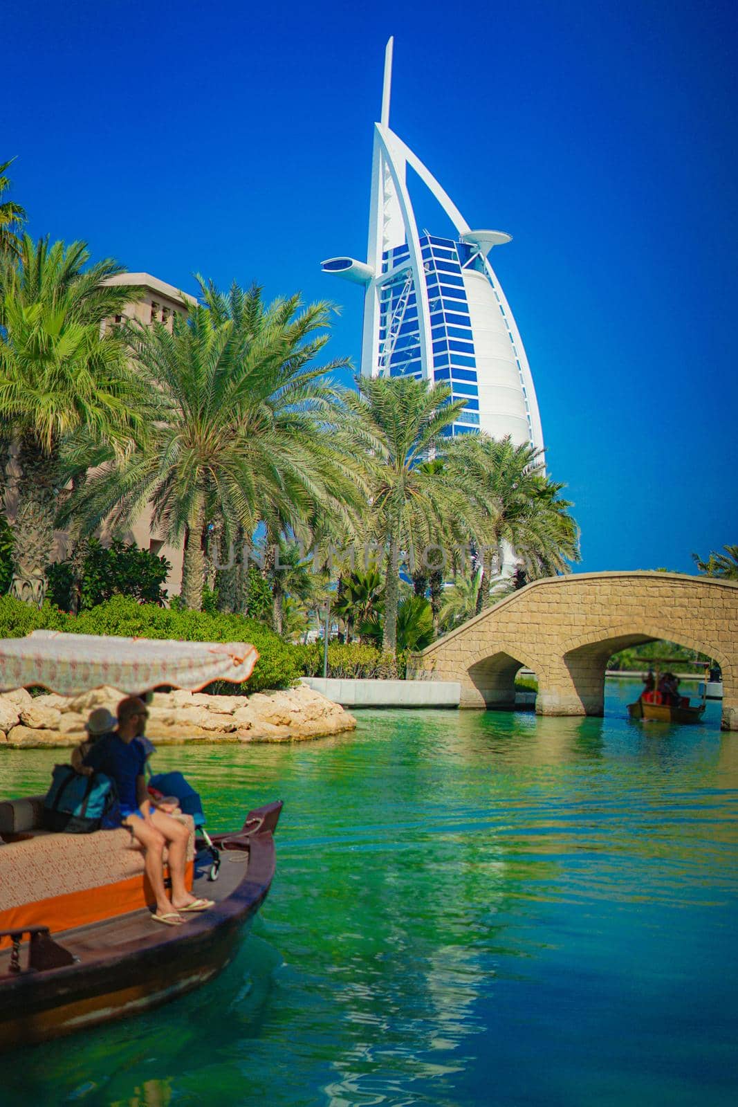 Bourge Al Arab and the blue sky (UAE Dubai). Shooting Location: Dubai