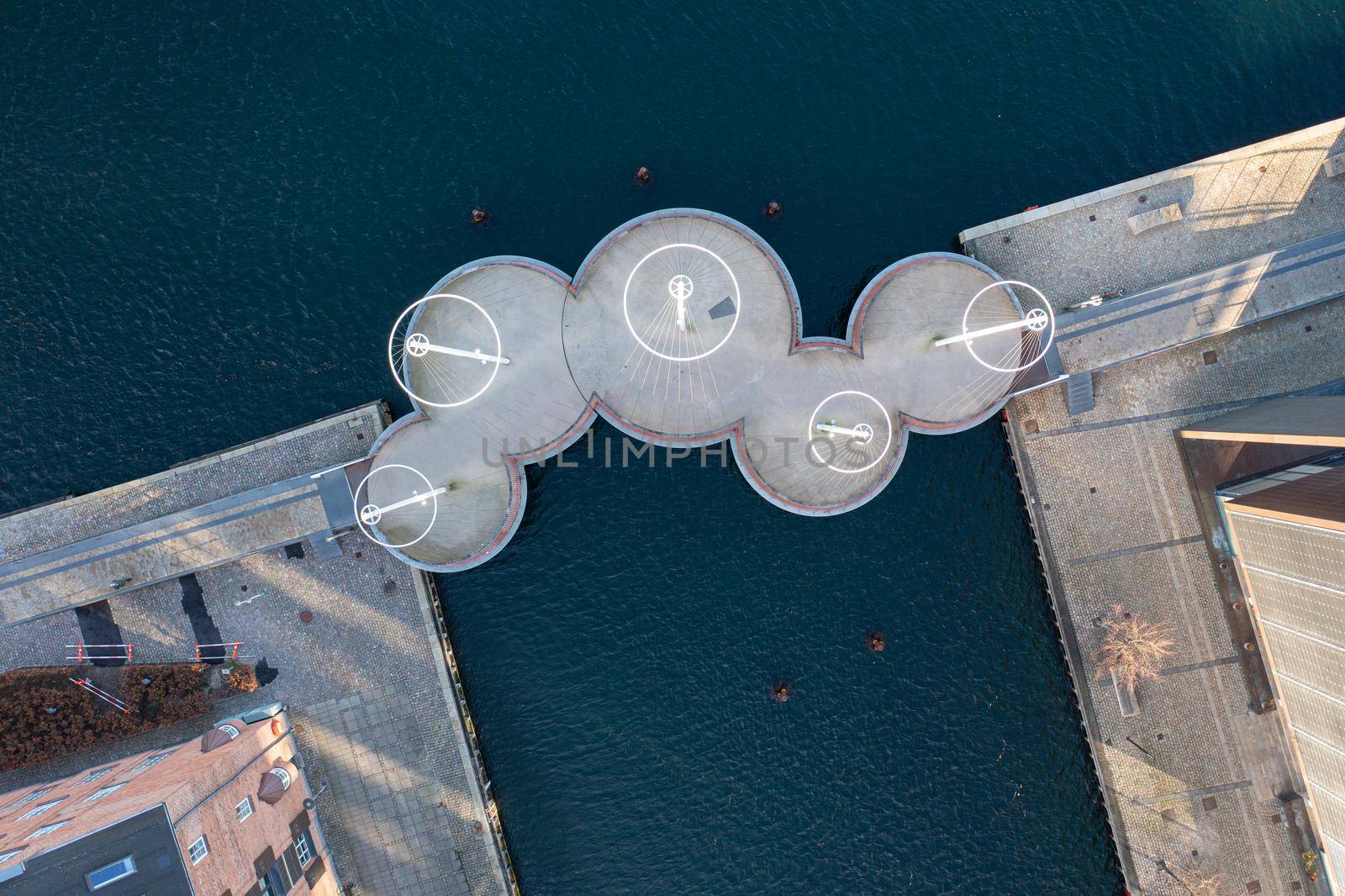 Aerial View of Circle Bridge in Copenhagen by oliverfoerstner