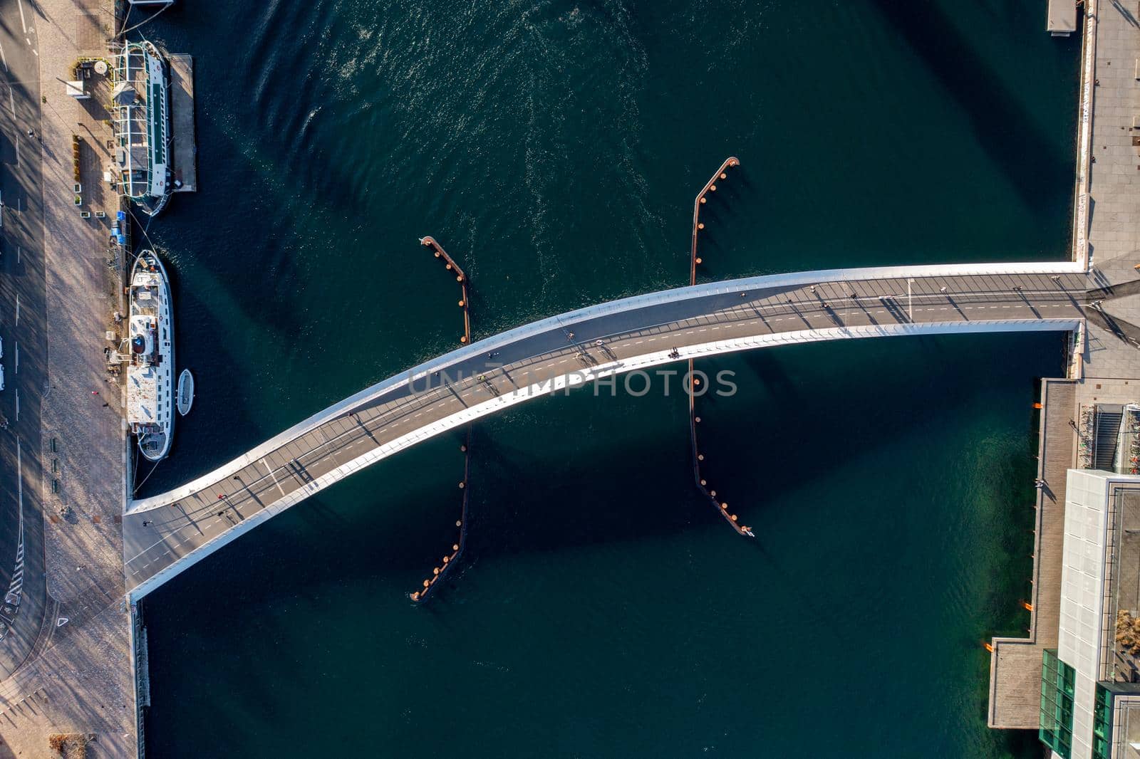 Aerial View of Lille Langebro Bridge in Copenhagen by oliverfoerstner