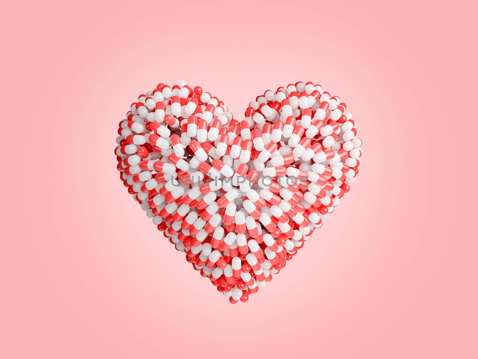 medicine capsules stacked in the shape of a heart by asolano