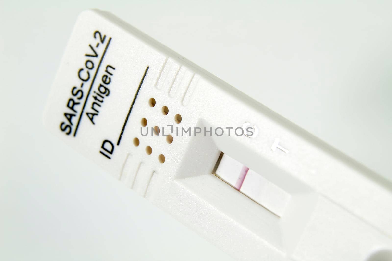 Rapid Antigen Diagnostic Test cassette of Coronavirus SARS-CoV-2 Covid-19 on white background