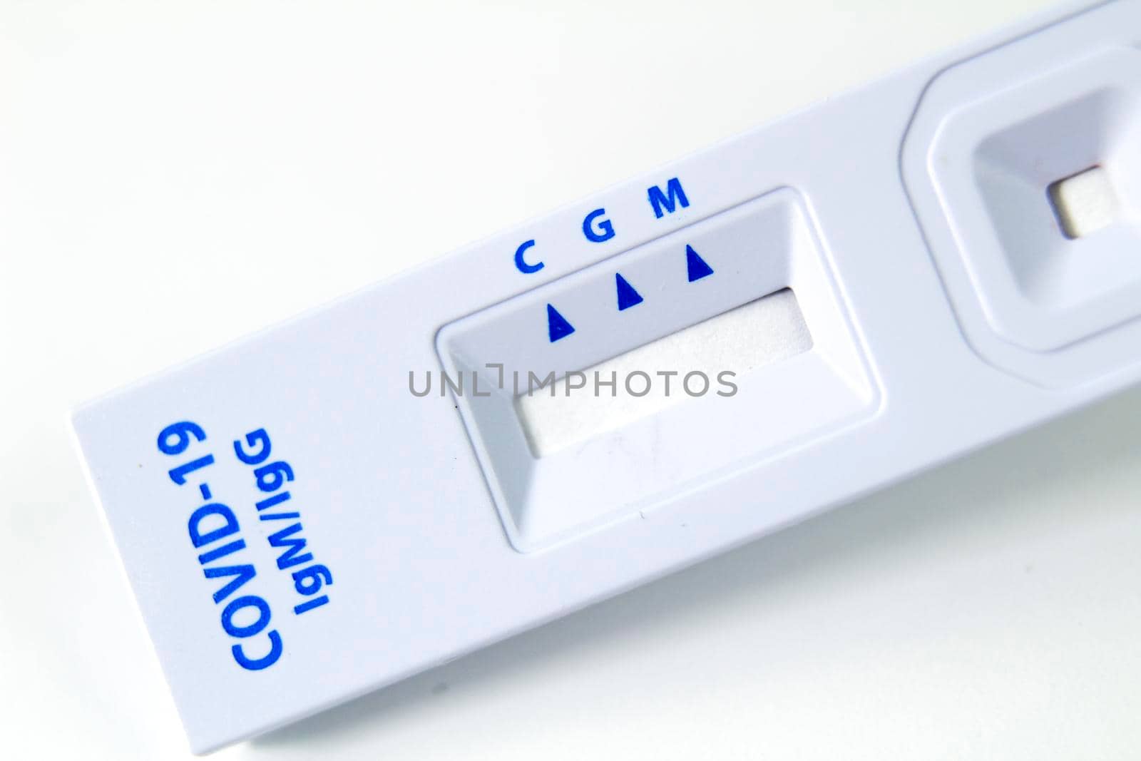 Rapid Antigen Diagnostic Test cassette of Coronavirus SARS-CoV-2 Covid-19 on white background
