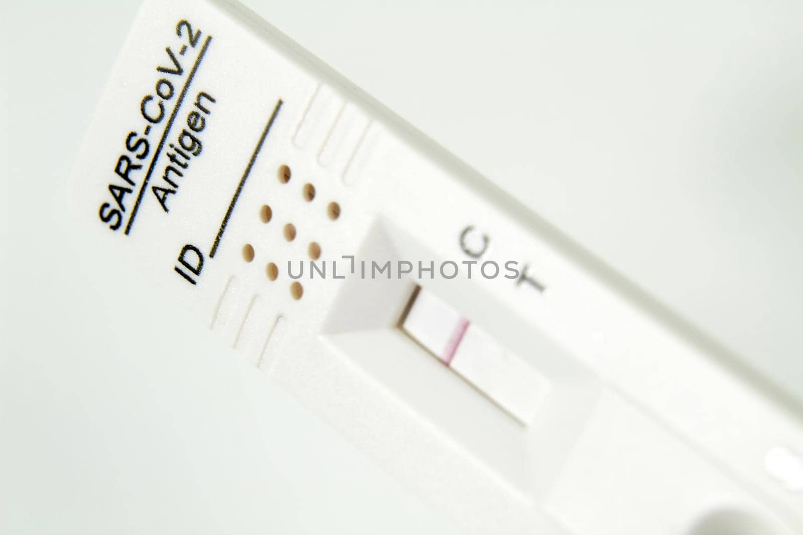 Rapid Antigen Diagnostic Test cassette of Coronavirus SARS-CoV-2 Covid-19 on white background