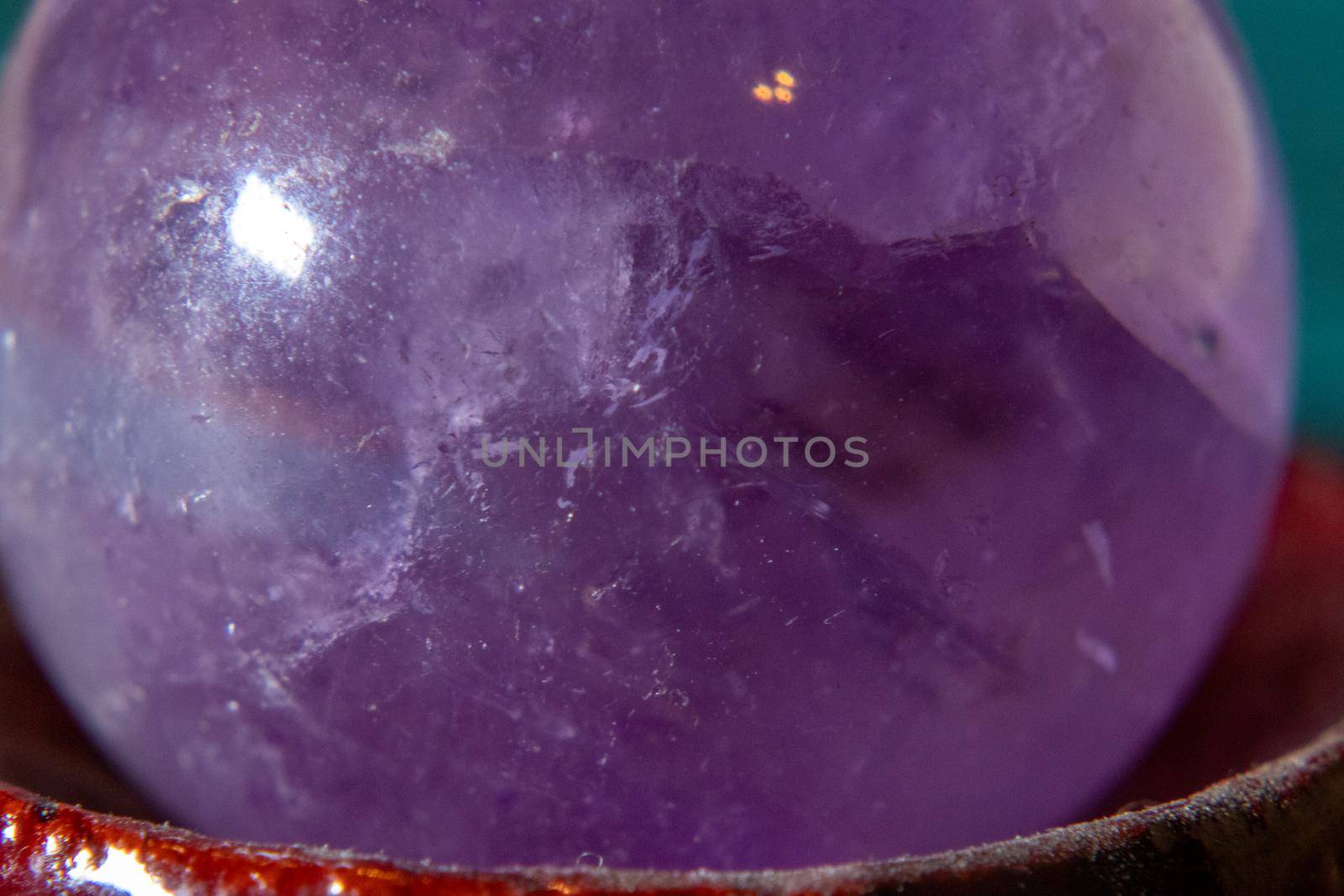 Close up of Amethyst Quartz Crystal ball by gena_wells