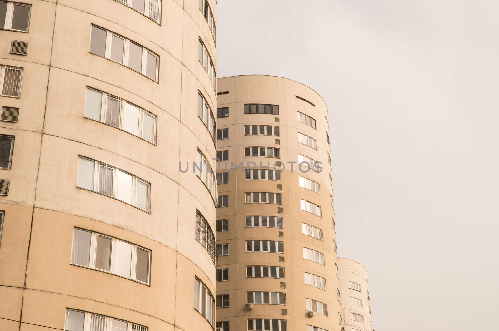 Multi storey residential complex against the sky. Urban architecture