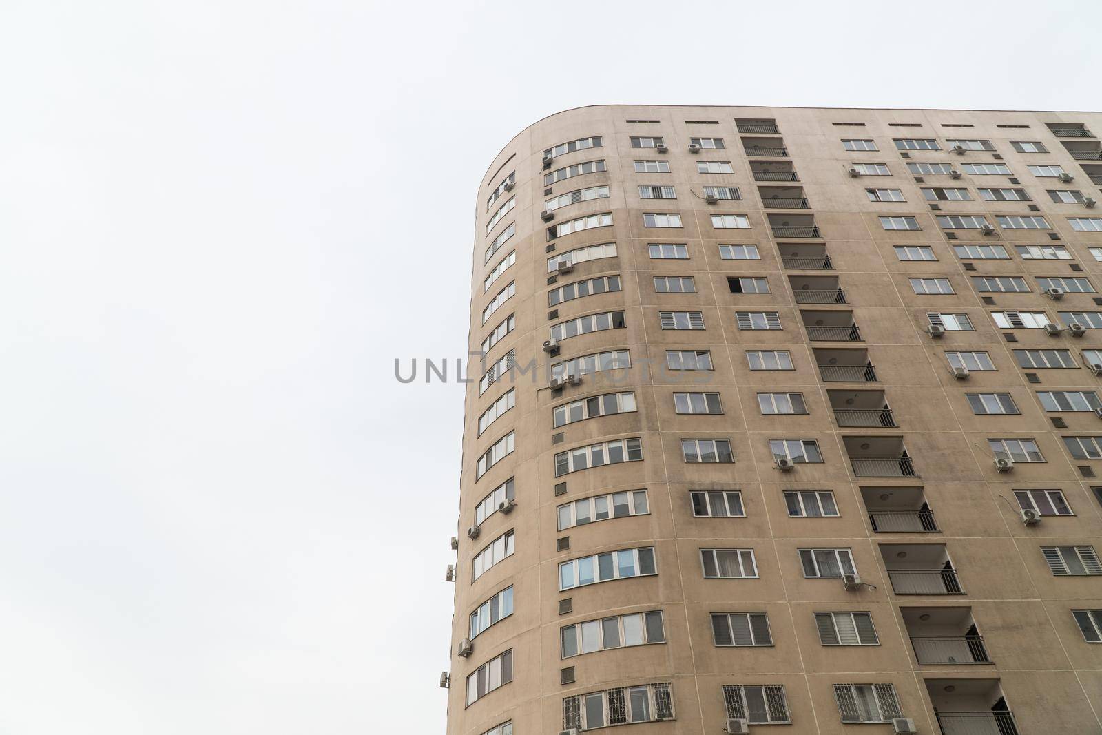 Multi storey residential complex against the sky. Urban architecture