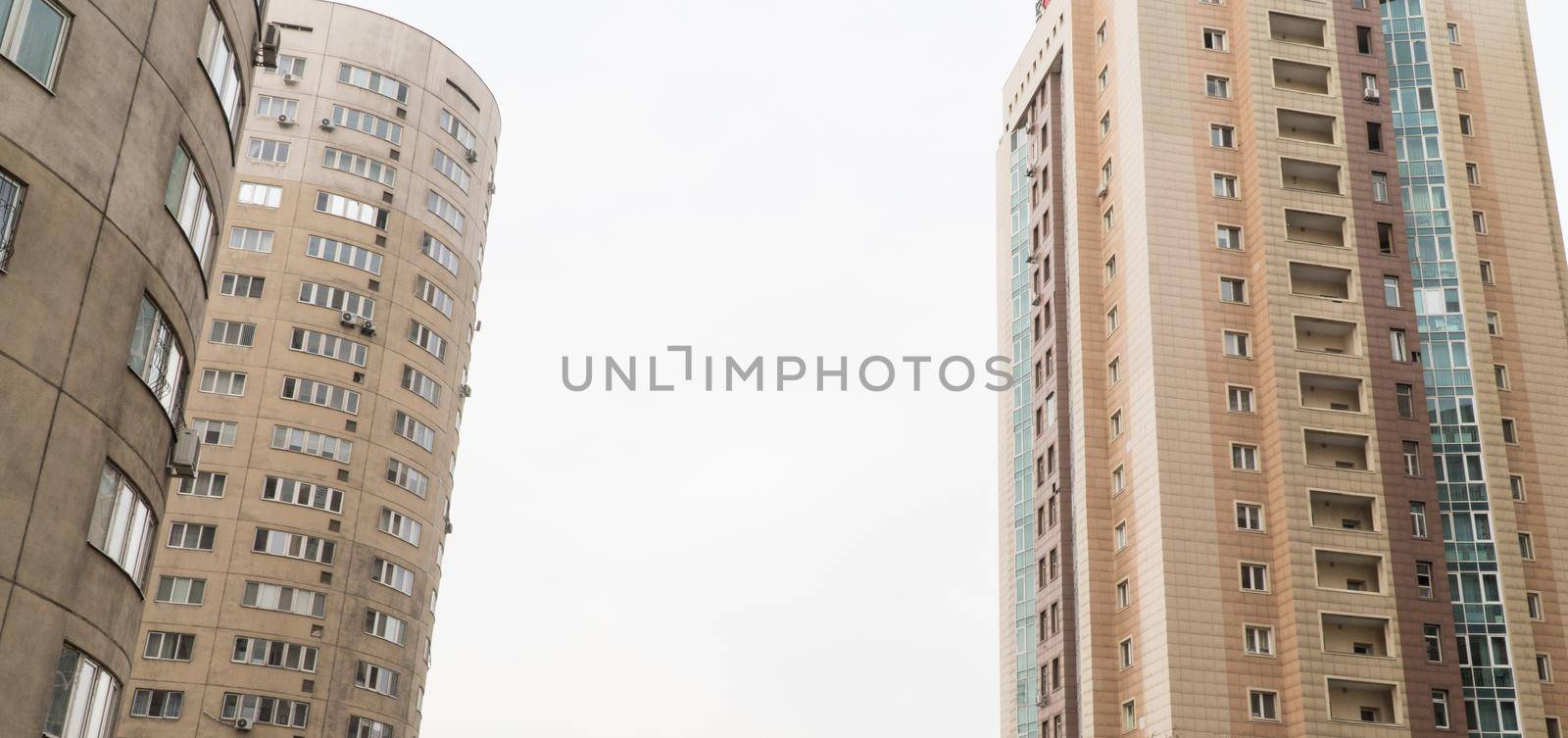 Multi storey residential complex against the sky. Urban architecture