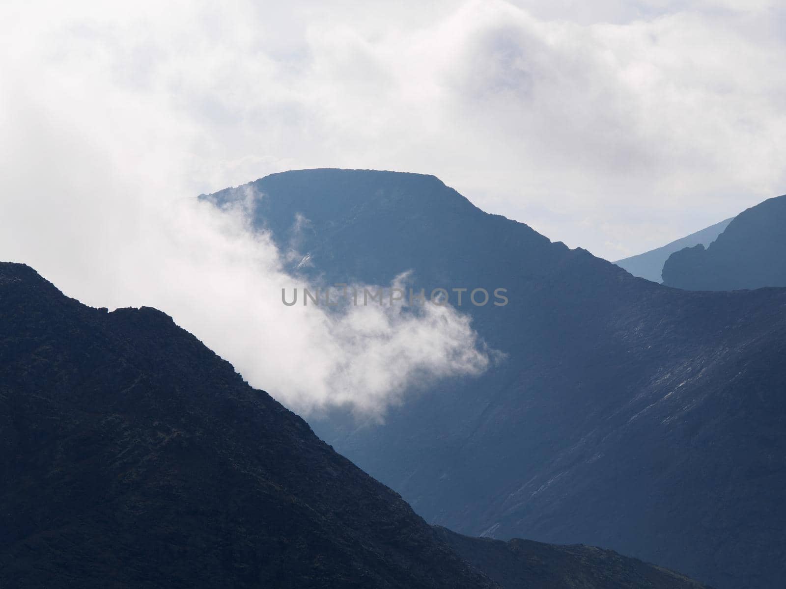 High mountains in the clouds