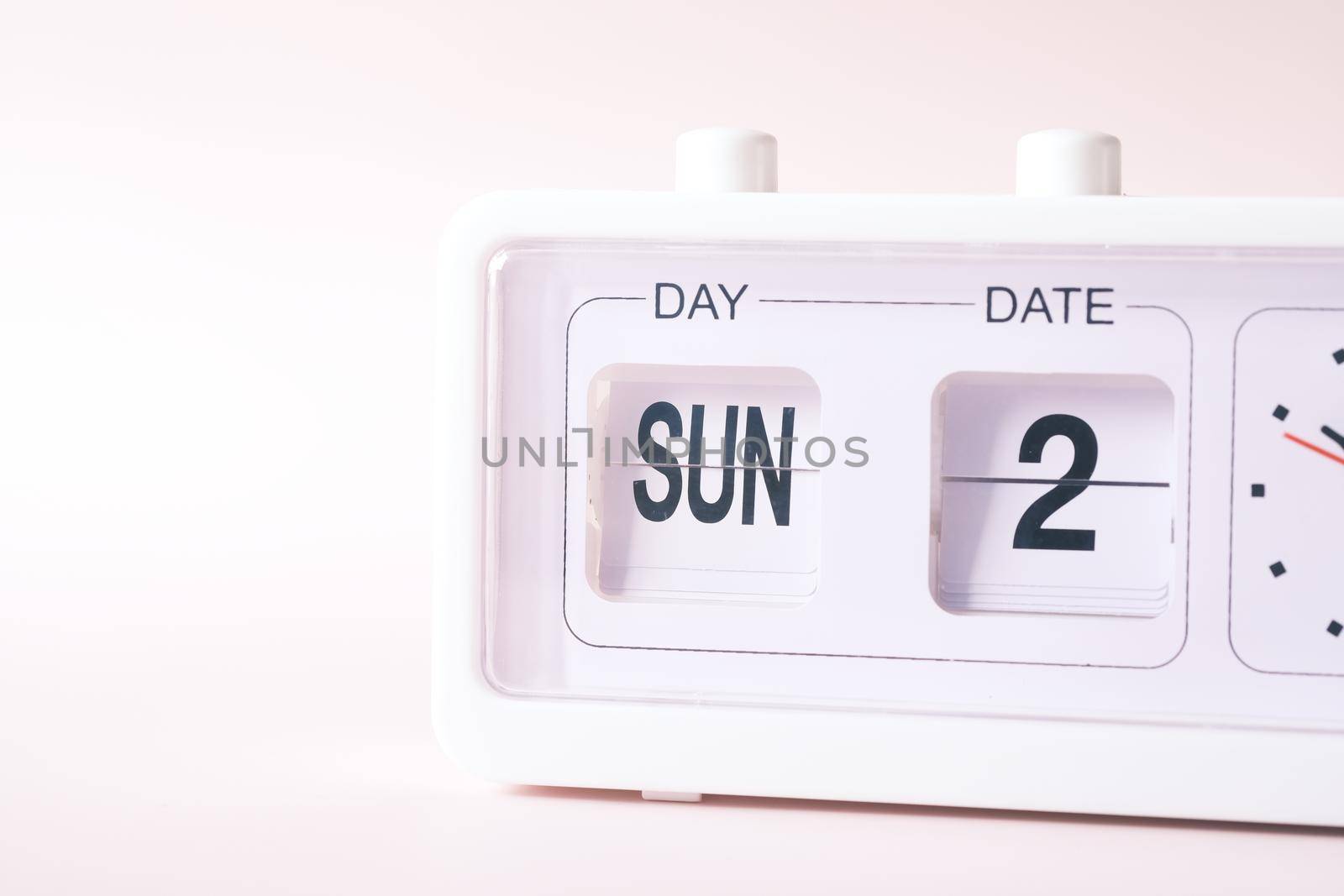close up of calendar date flipping .