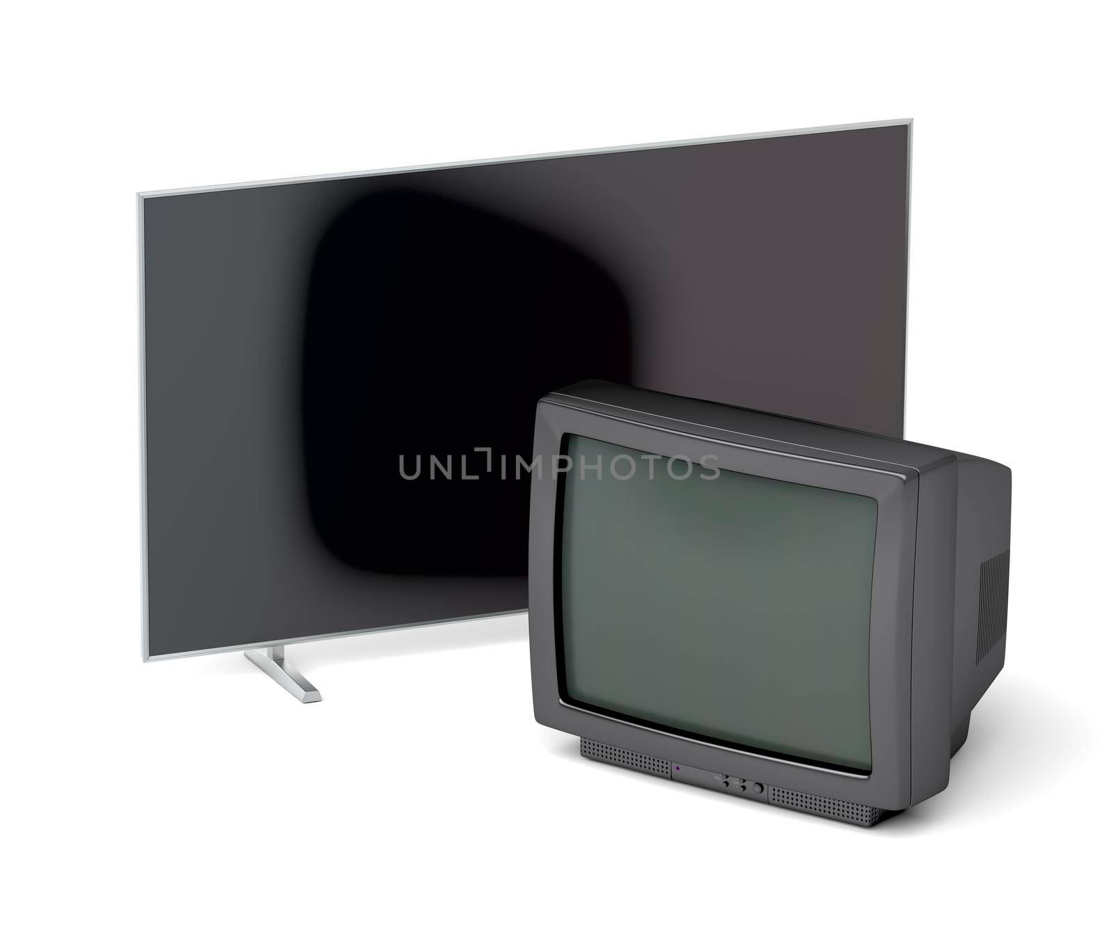 Flat screen and CRT televisions by magraphics